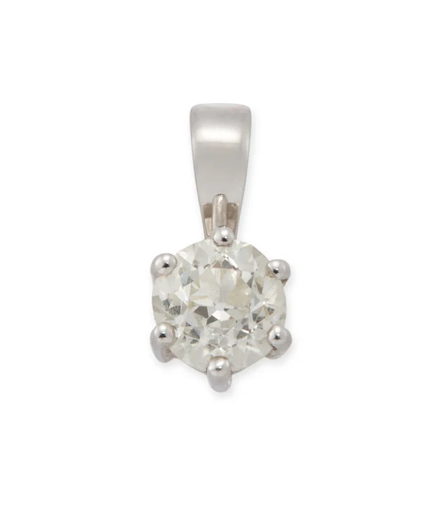 An 18ct white gold diamond single-stone pendant