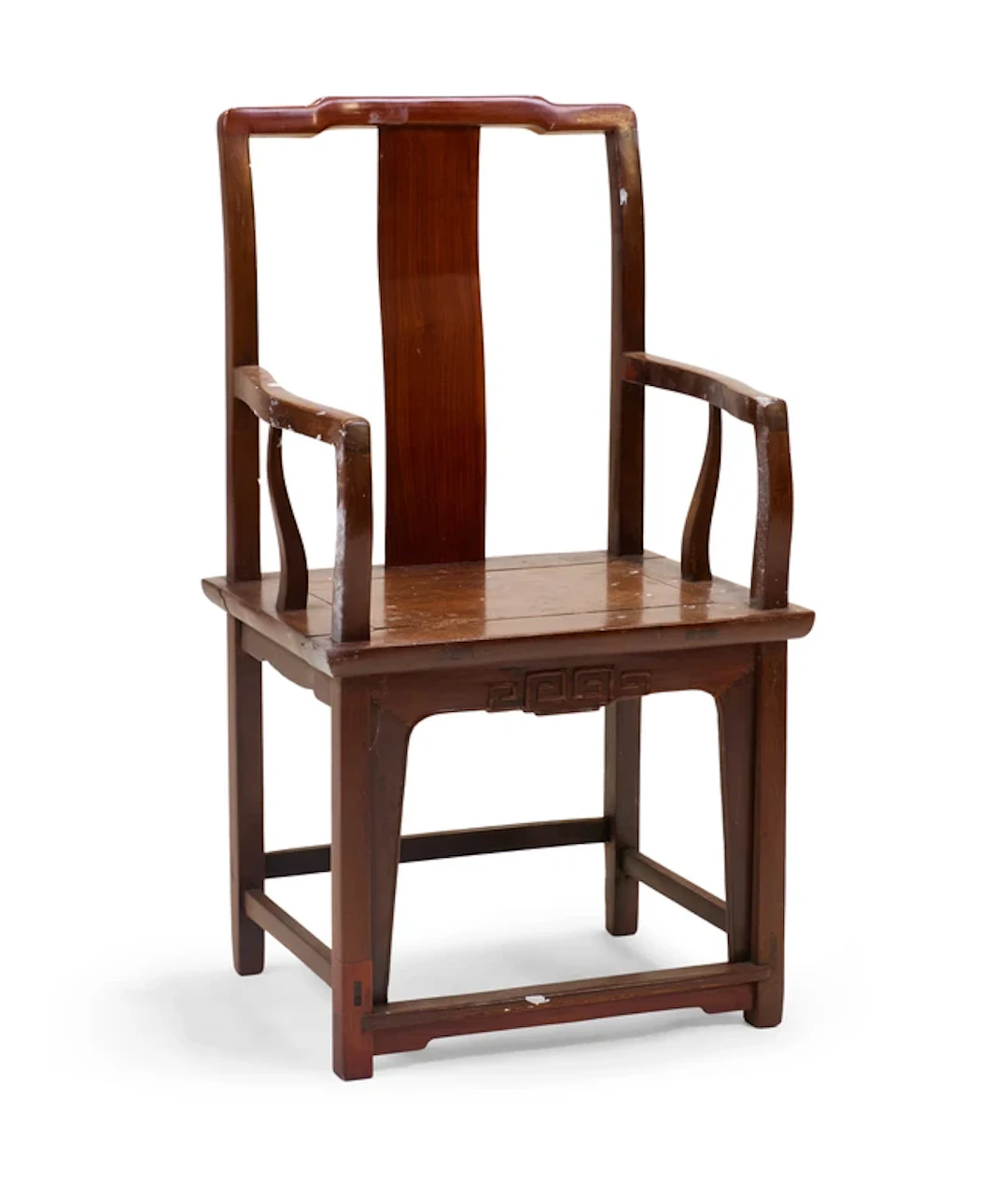 A Chinese hardwood armchair Late Qing dynasty Of plain...