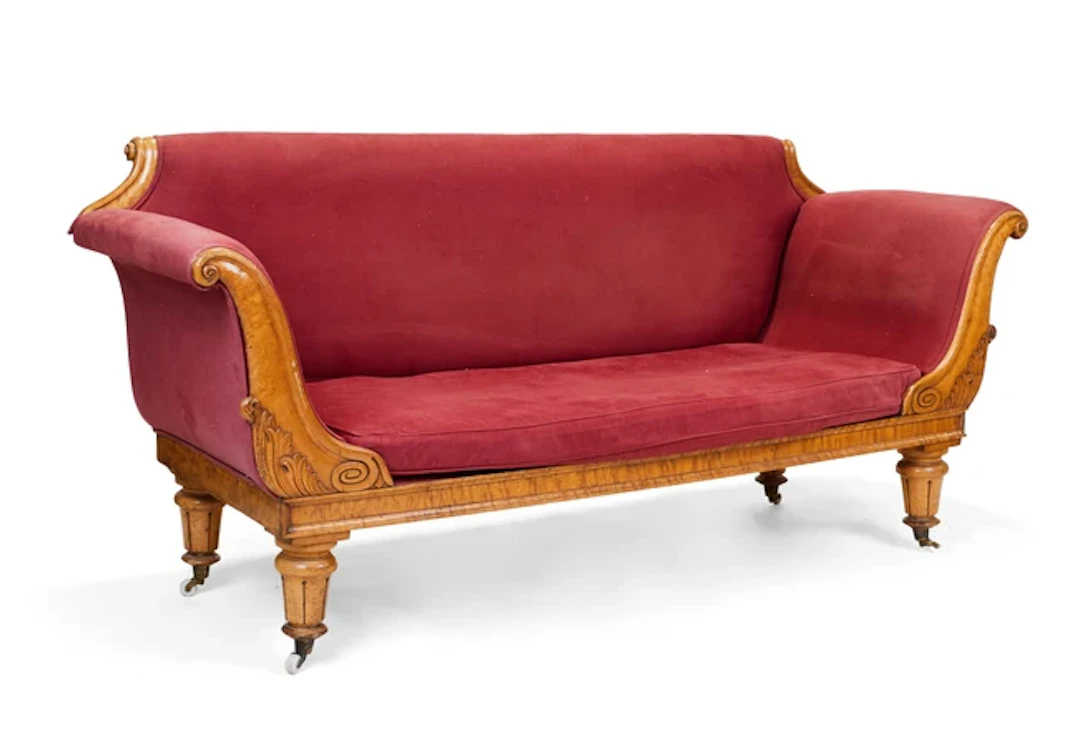 A William IV birdseye maple sofa