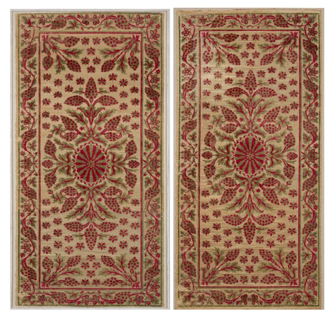 A pair of Ottoman Scutari voided velvet panels,Turkey