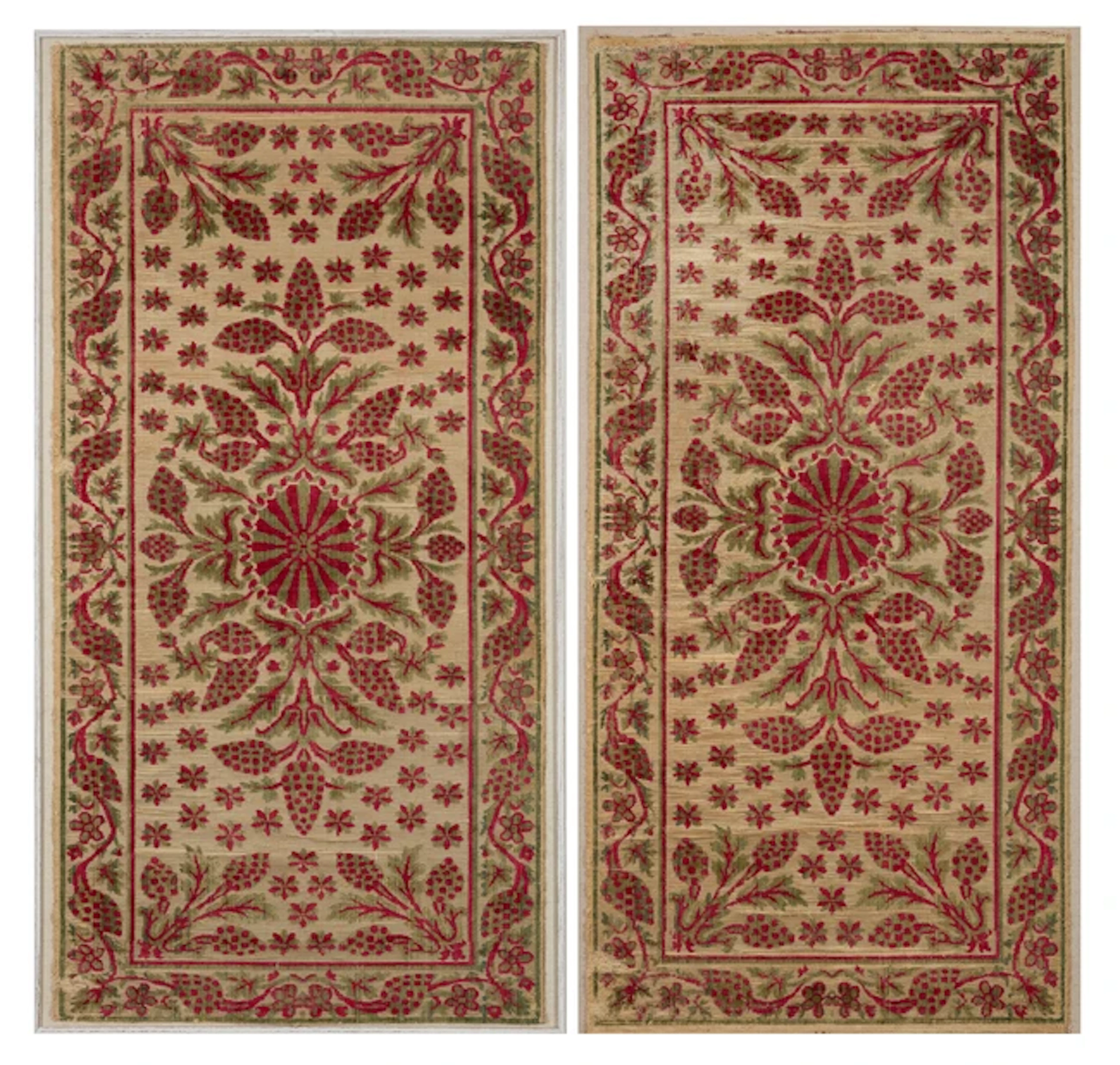A pair of Ottoman Scutari voided velvet panels,Turkey