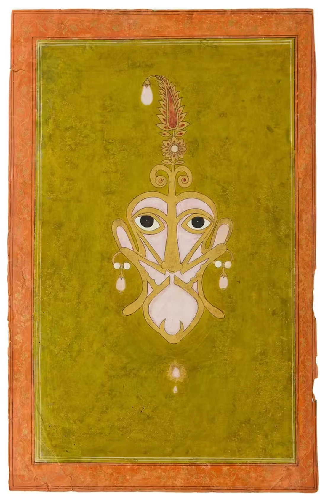 A detached double sided folio from an album : a mirrored...