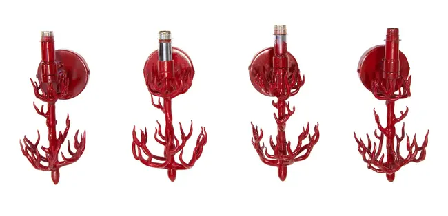 Italian Four Murano glass coral wall lights
