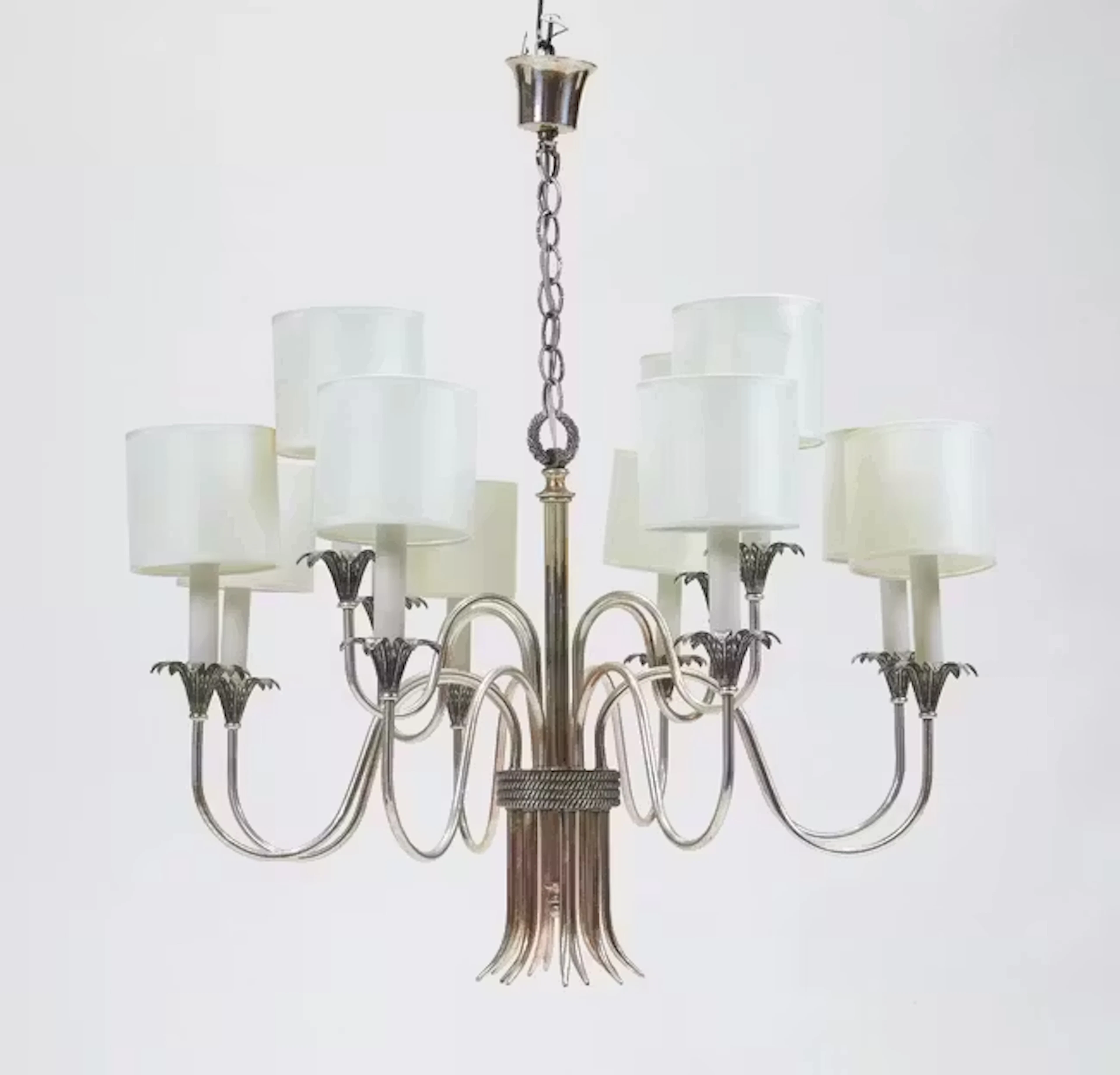 Manner of Maison Jansen Twelve light chandelier