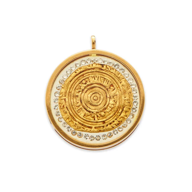 A French coin and diamond pendant