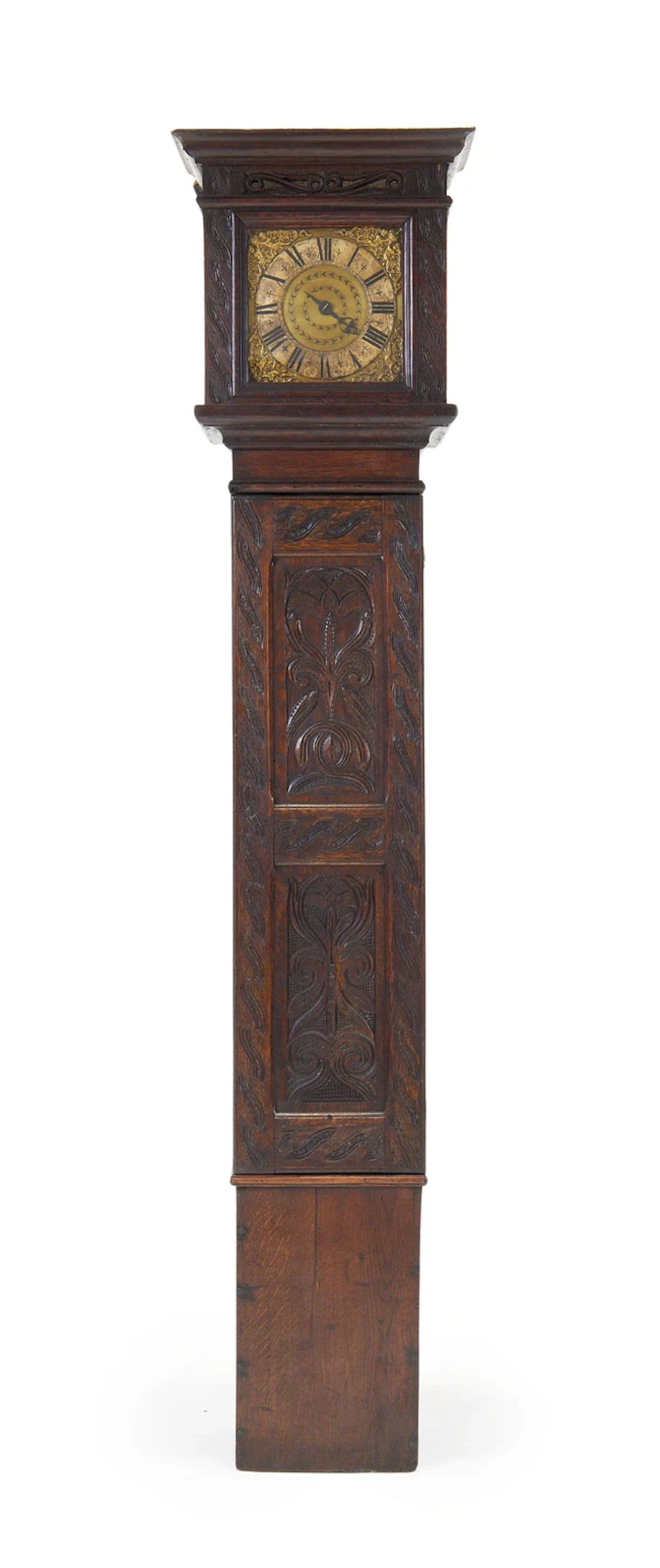 A 30-hour oak 'Coffin' longcase clock