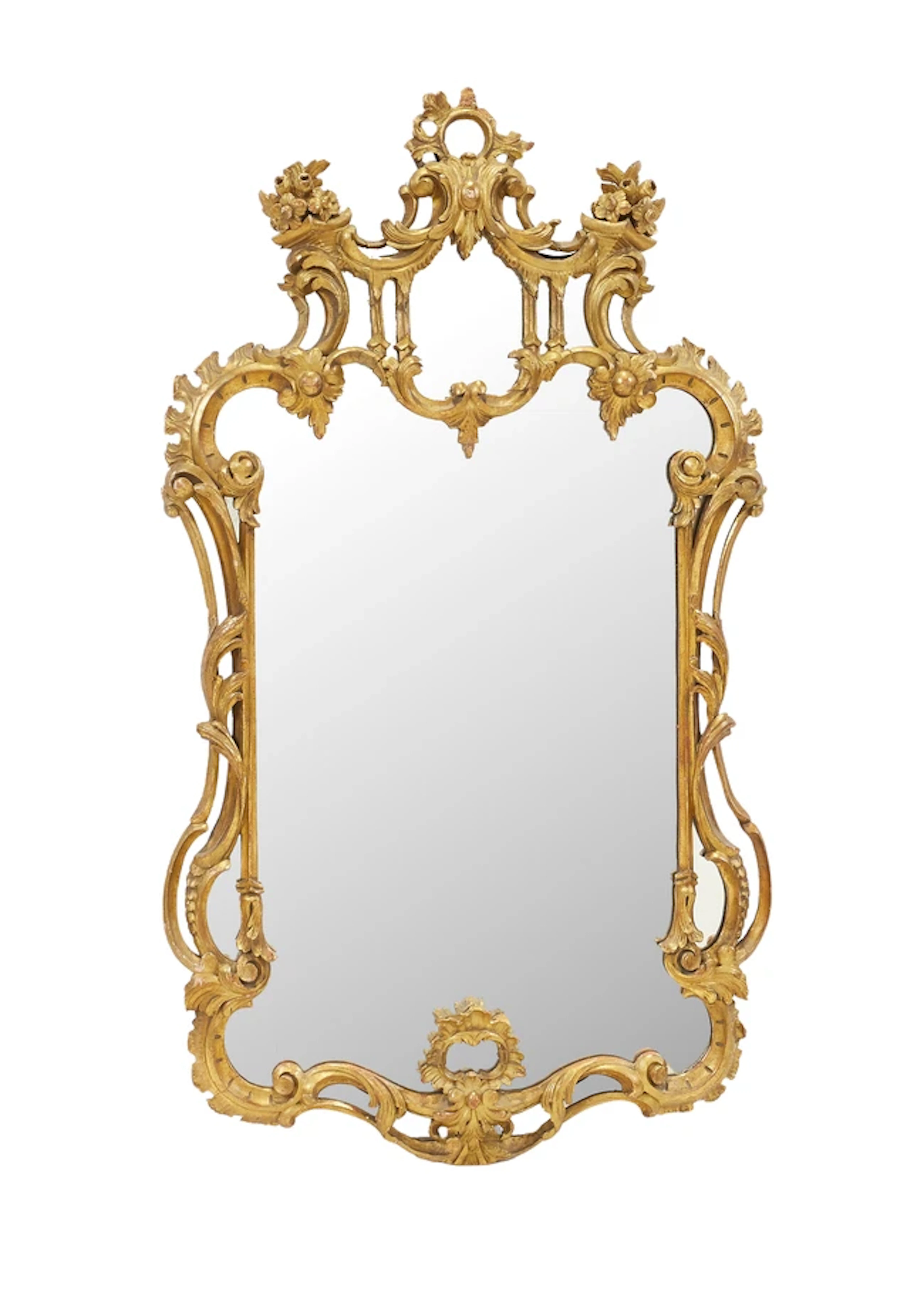 An English carved giltwood pier mirror