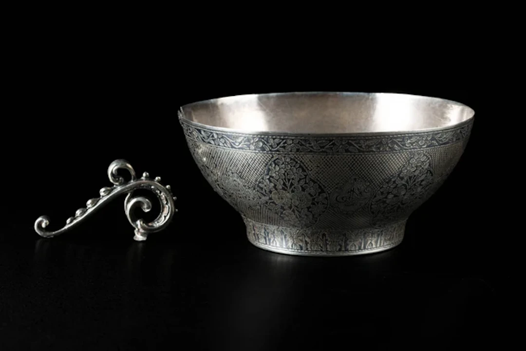 An nielloed silver wine cup,Ottoman empire
