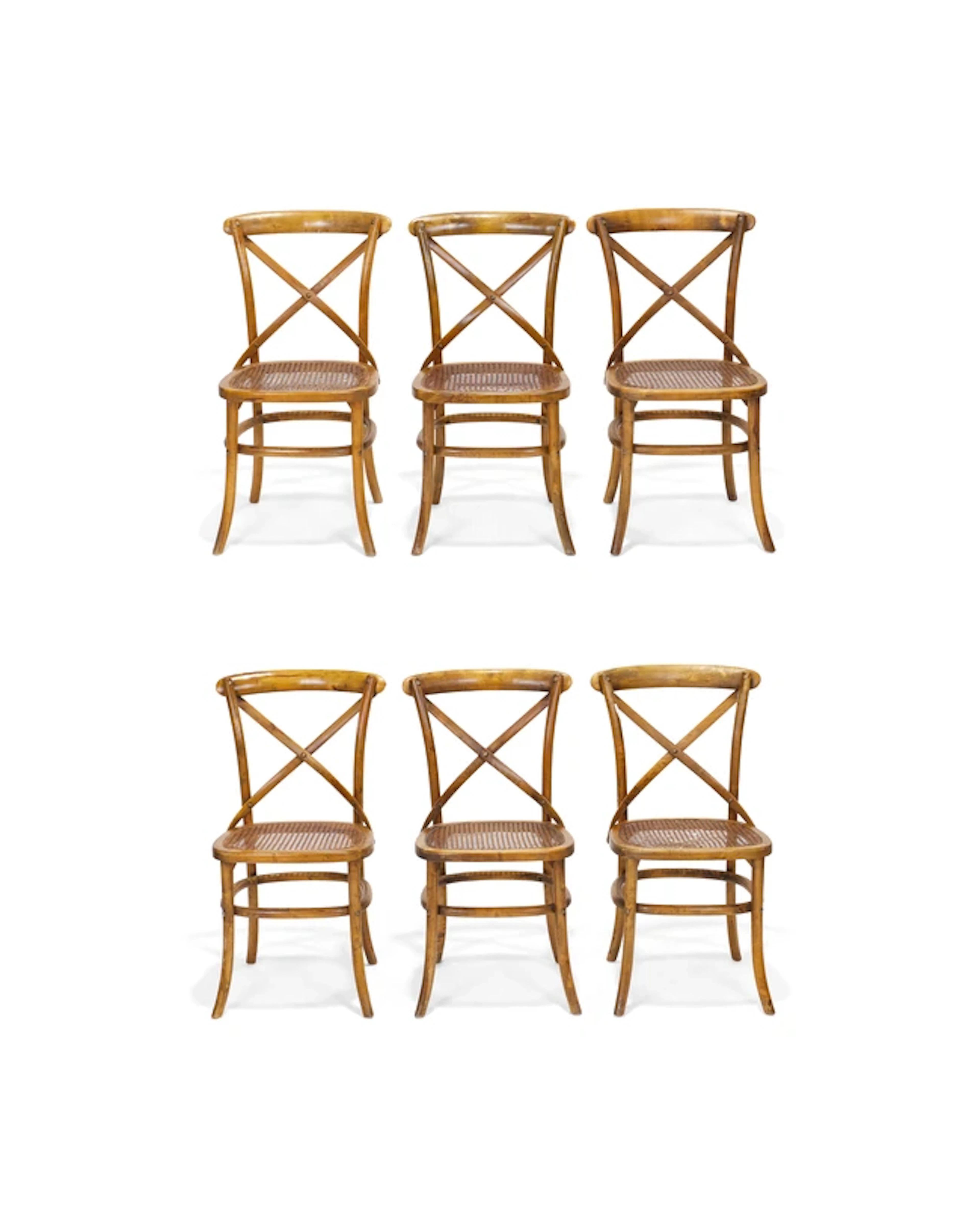 Oka Set of six Carmargue bentwood dining chairs