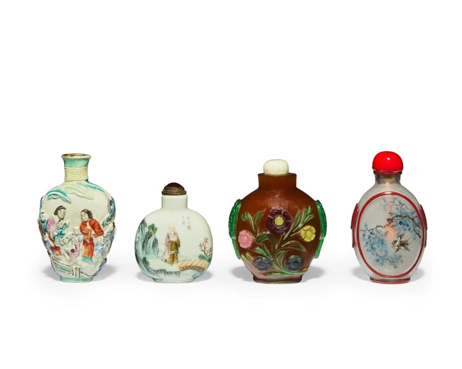 Four various Chinese snuff bottles 19th-20th century...
