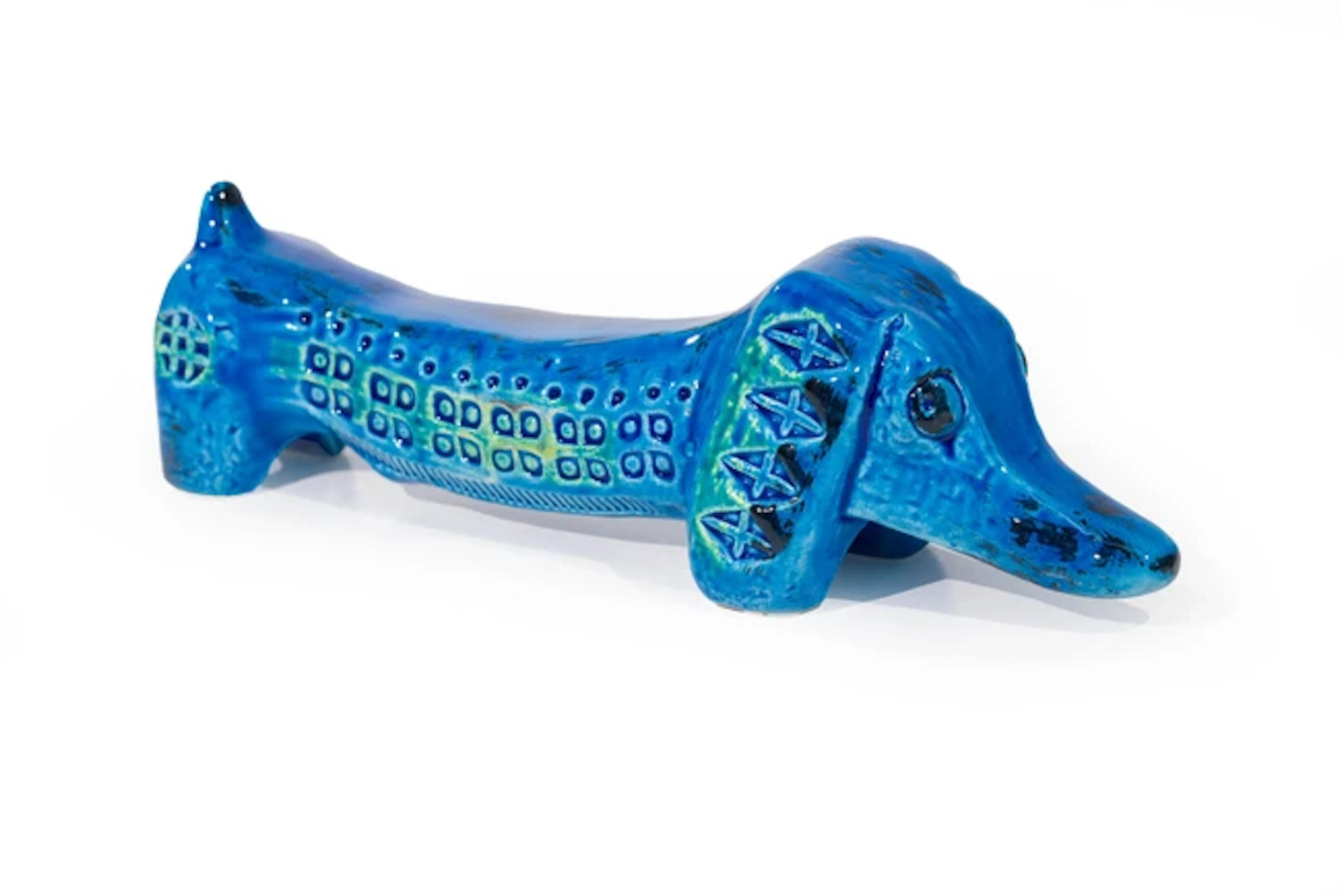 Aldo Londi (1911-2003) for Bitossi Rimini Blu series model of a dachsund