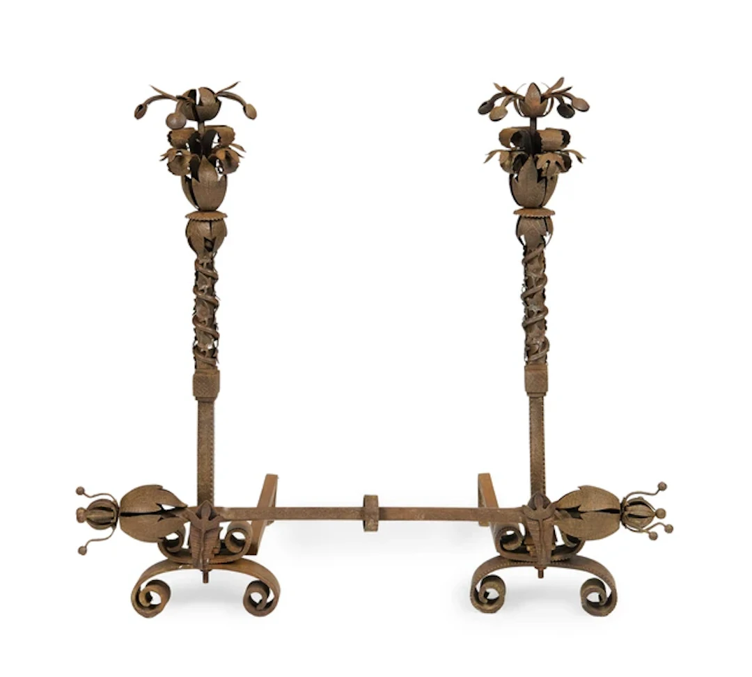 Attributed to Alessandro Mazzucotelli (1865-1938) Pair of fire dogs