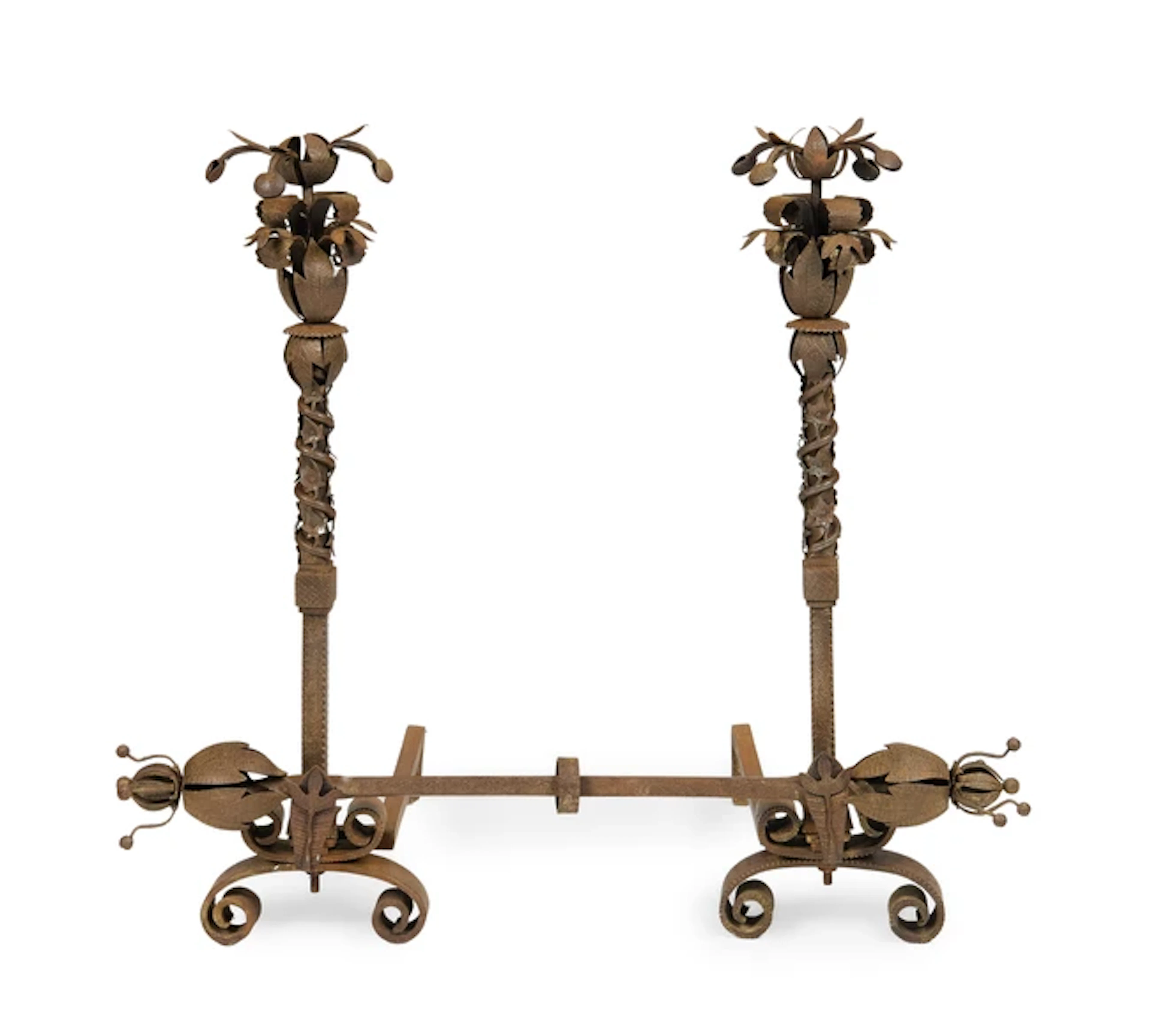 Attributed to Alessandro Mazzucotelli (1865-1938) Pair of fire dogs