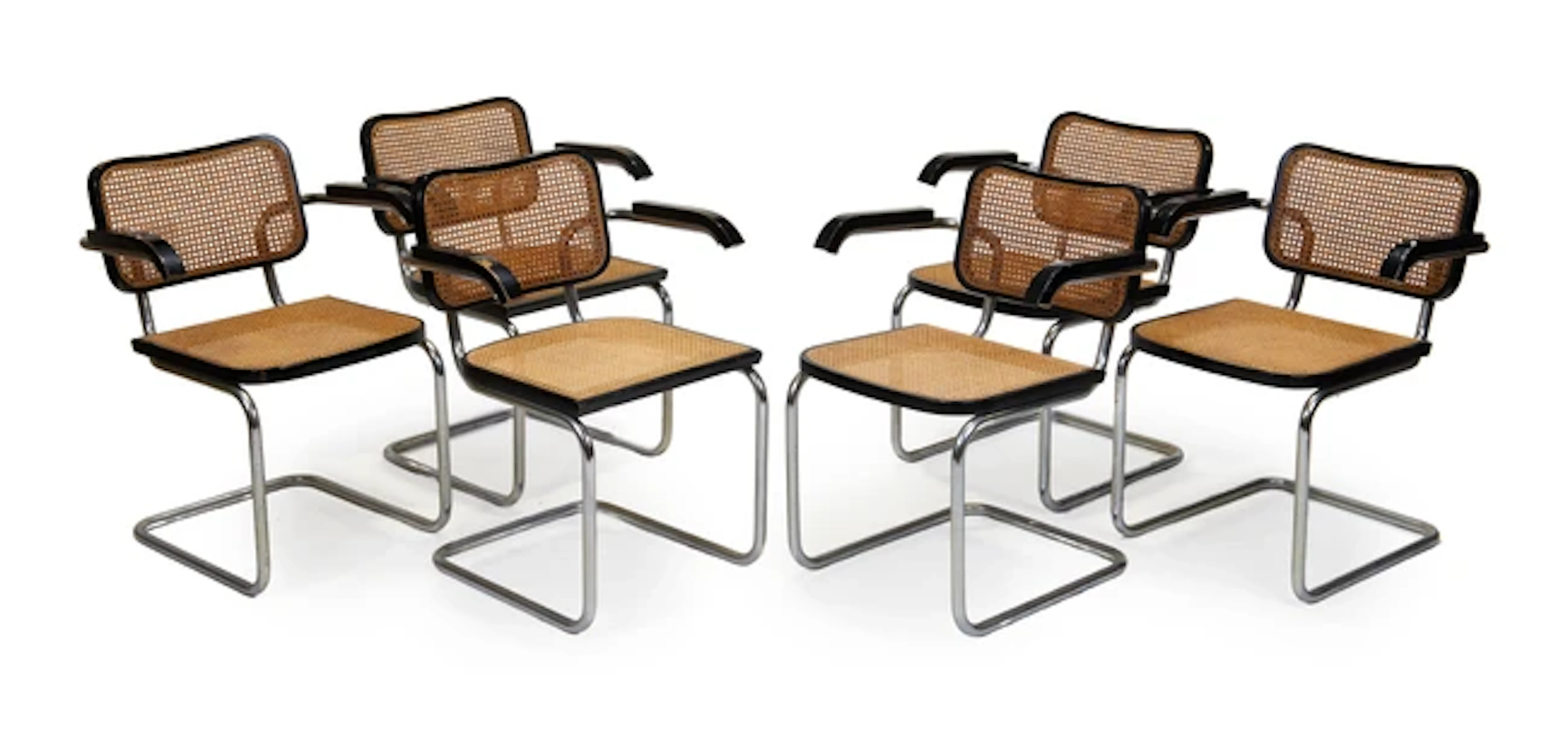 Marcel Breuer (1902-1981) retailed by Habitat Six 'Cesca' armchairs