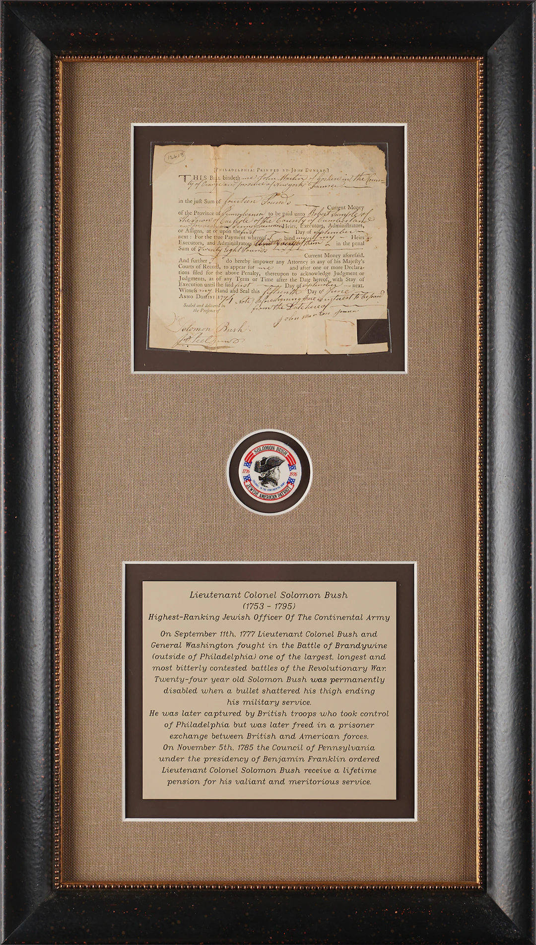 Solomon Bush Document Signed