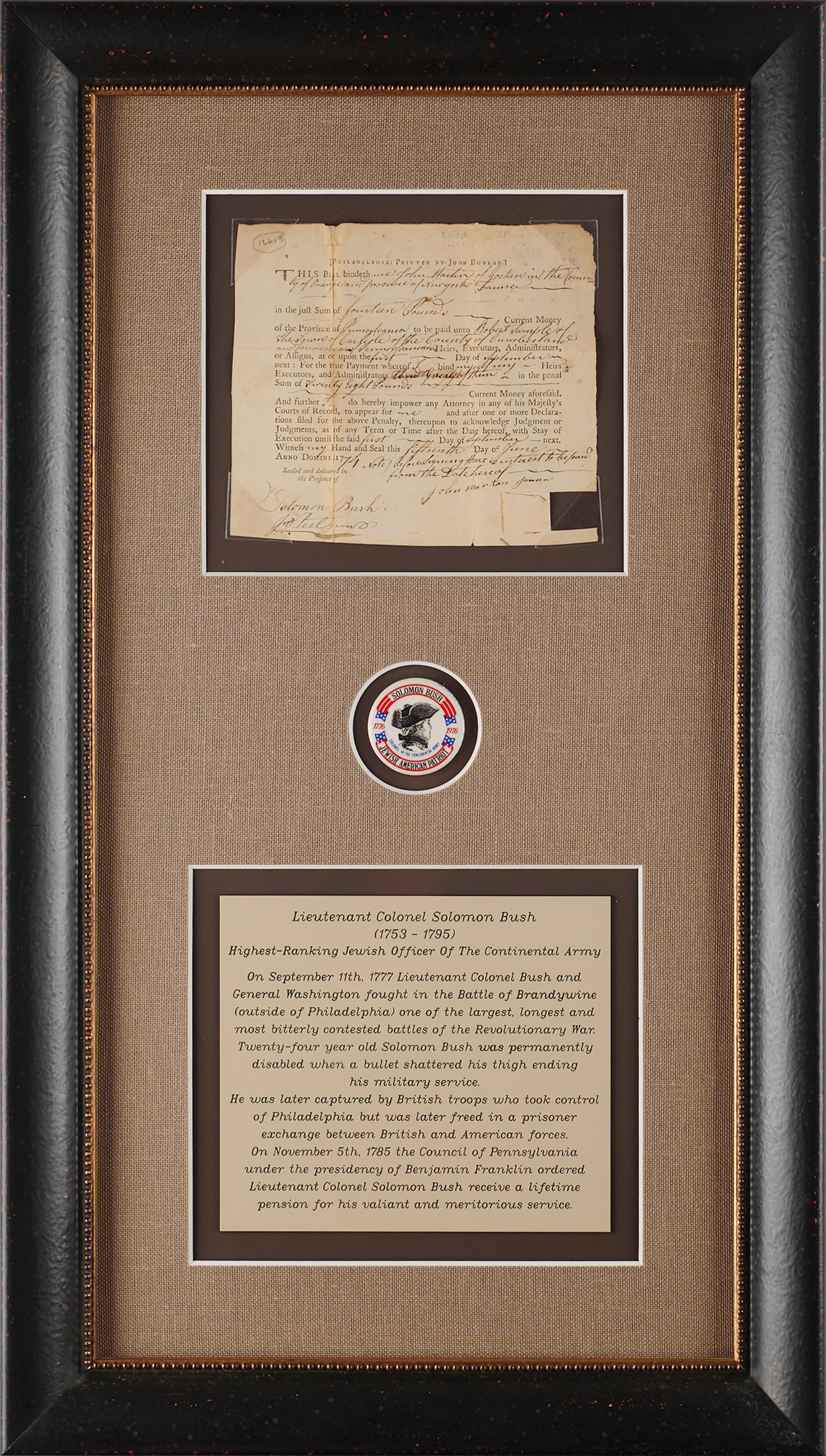 Solomon Bush Document Signed