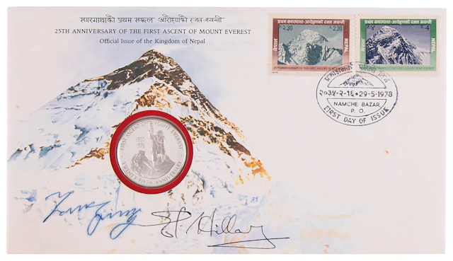 Edmund Hillary and Tenzing Norgay Signed Commemorative Cover