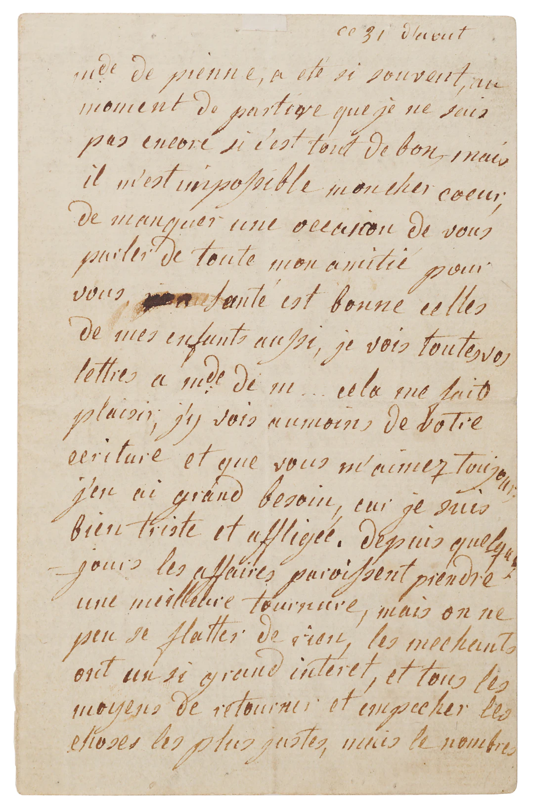 Marie Antoinette Handwritten Letter at the Outset of the French Revolution: