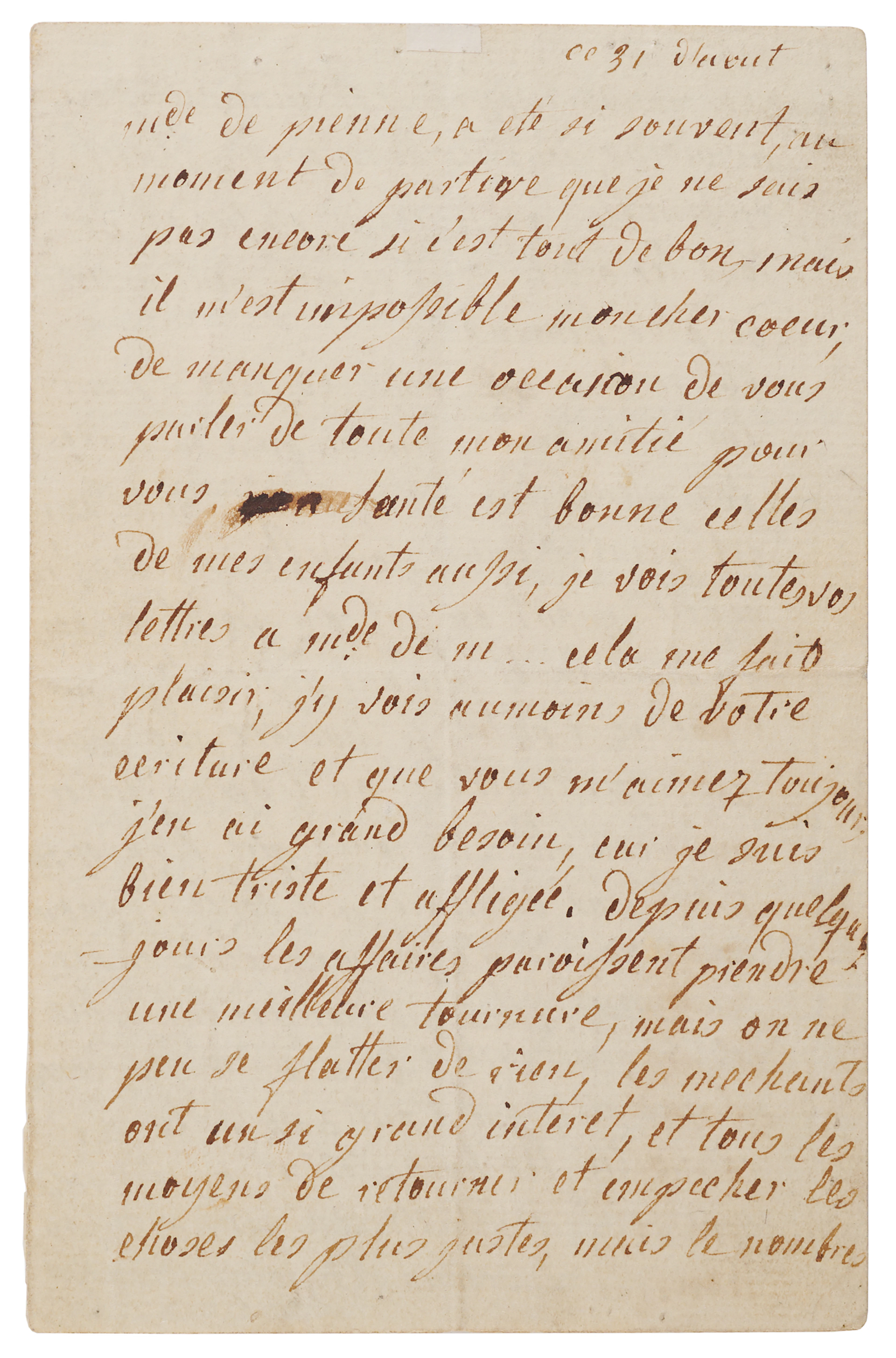 Marie Antoinette Handwritten Letter at the Outset of the French Revolution: