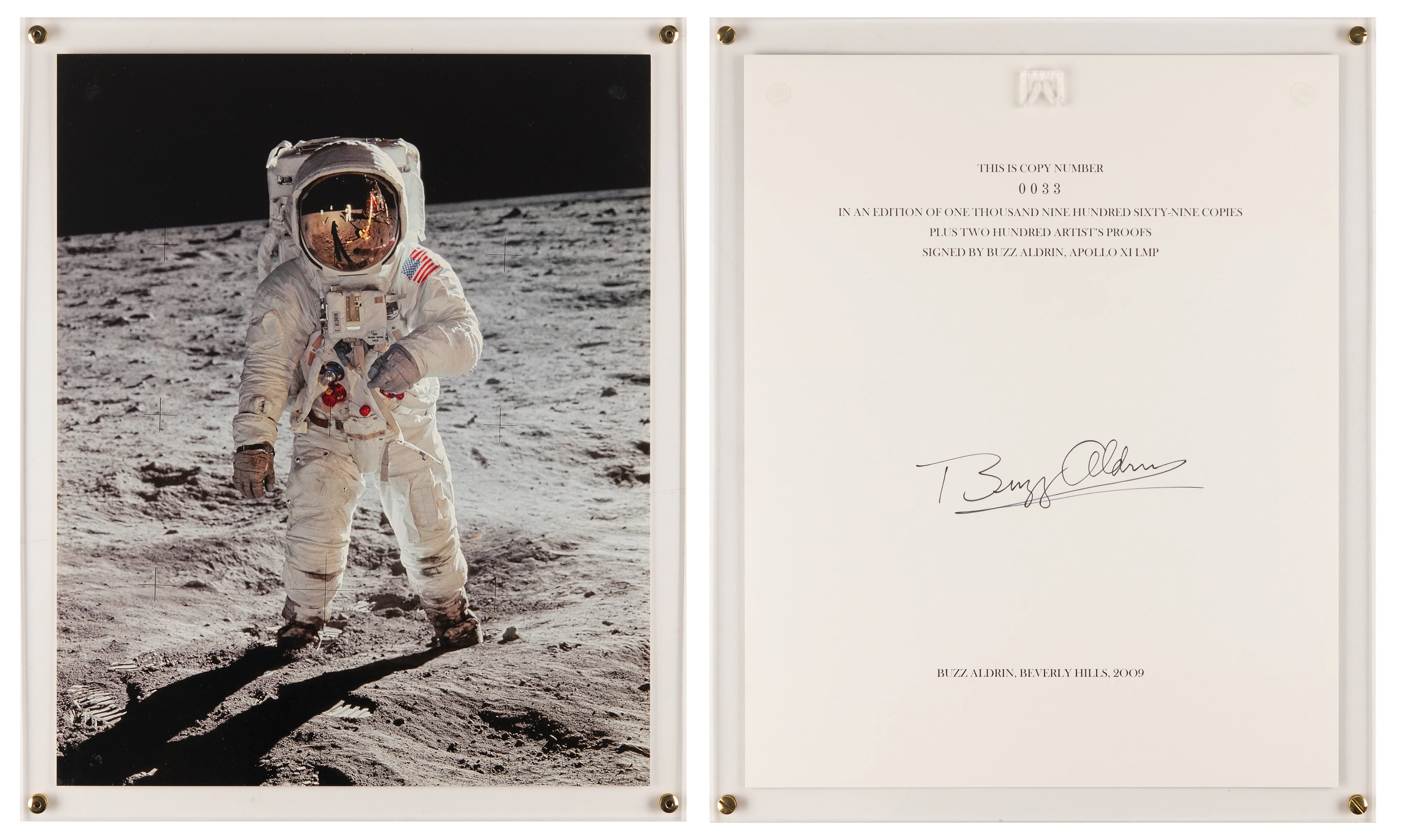 Buzz Aldrin Signed Print and Limited Edition Moonfire Book
