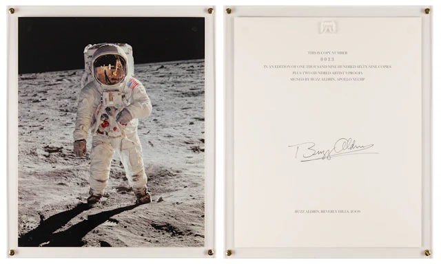 Buzz Aldrin Signed Print and Limited Edition Moonfire Book