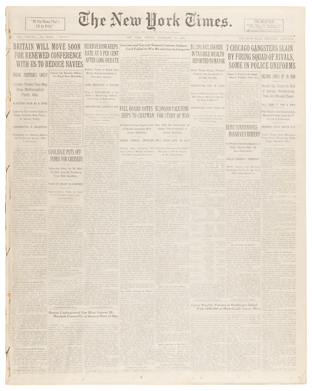 Saint Valentine's Day Massacre: The New York Times Newspaper (February