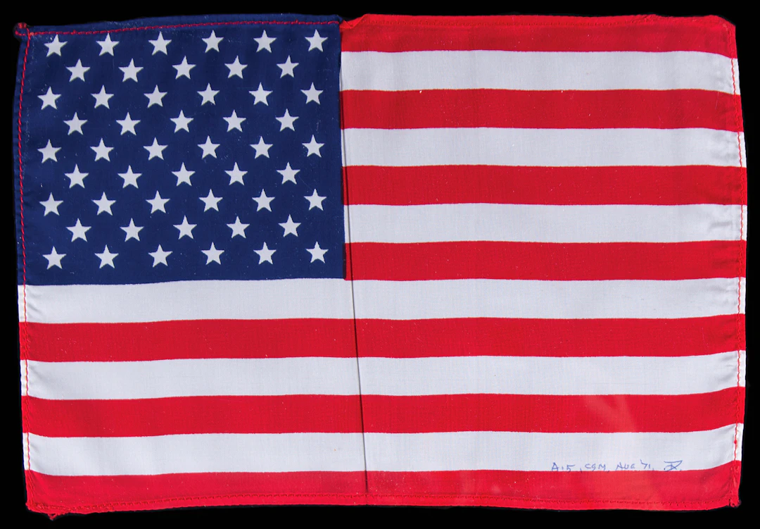 Apollo 15 Flown Medium-Sized American Flag - From the Personal Collection