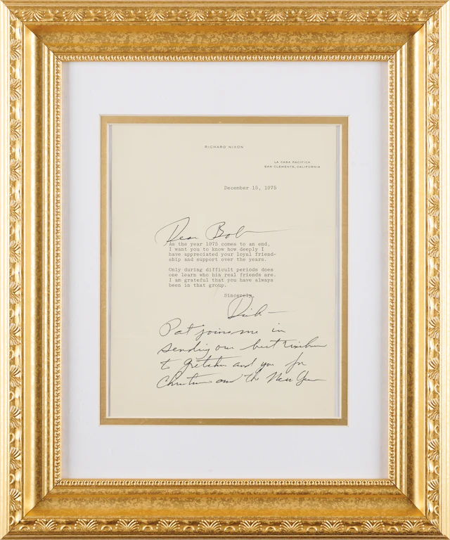 Richard Nixon Typed Letter Signed with Autograph Postscript