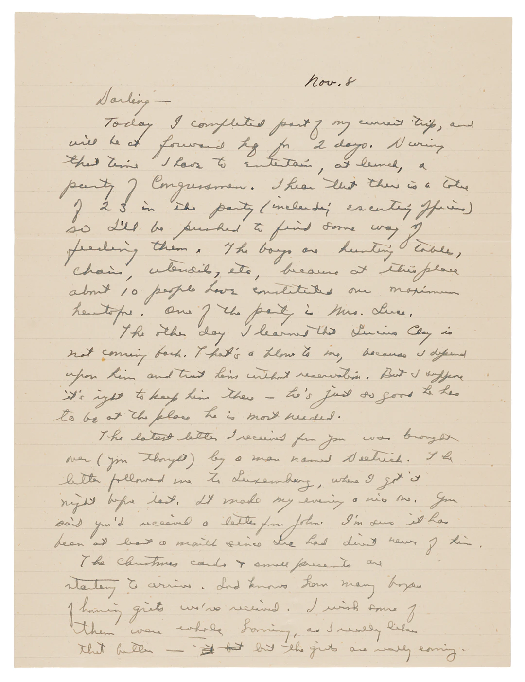 Dwight D. Eisenhower WWII-Dated Autograph Letter Signed to His Wife