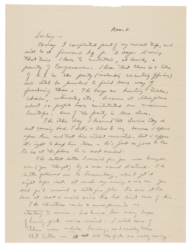 Dwight D. Eisenhower WWII-Dated Autograph Letter Signed to His Wife