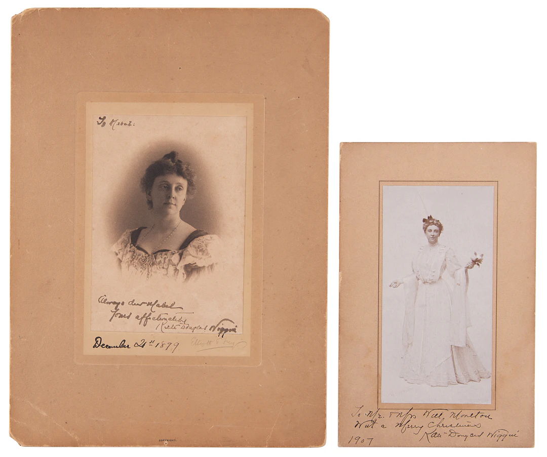 Kate Douglas Wiggin (2) Signed Photographs