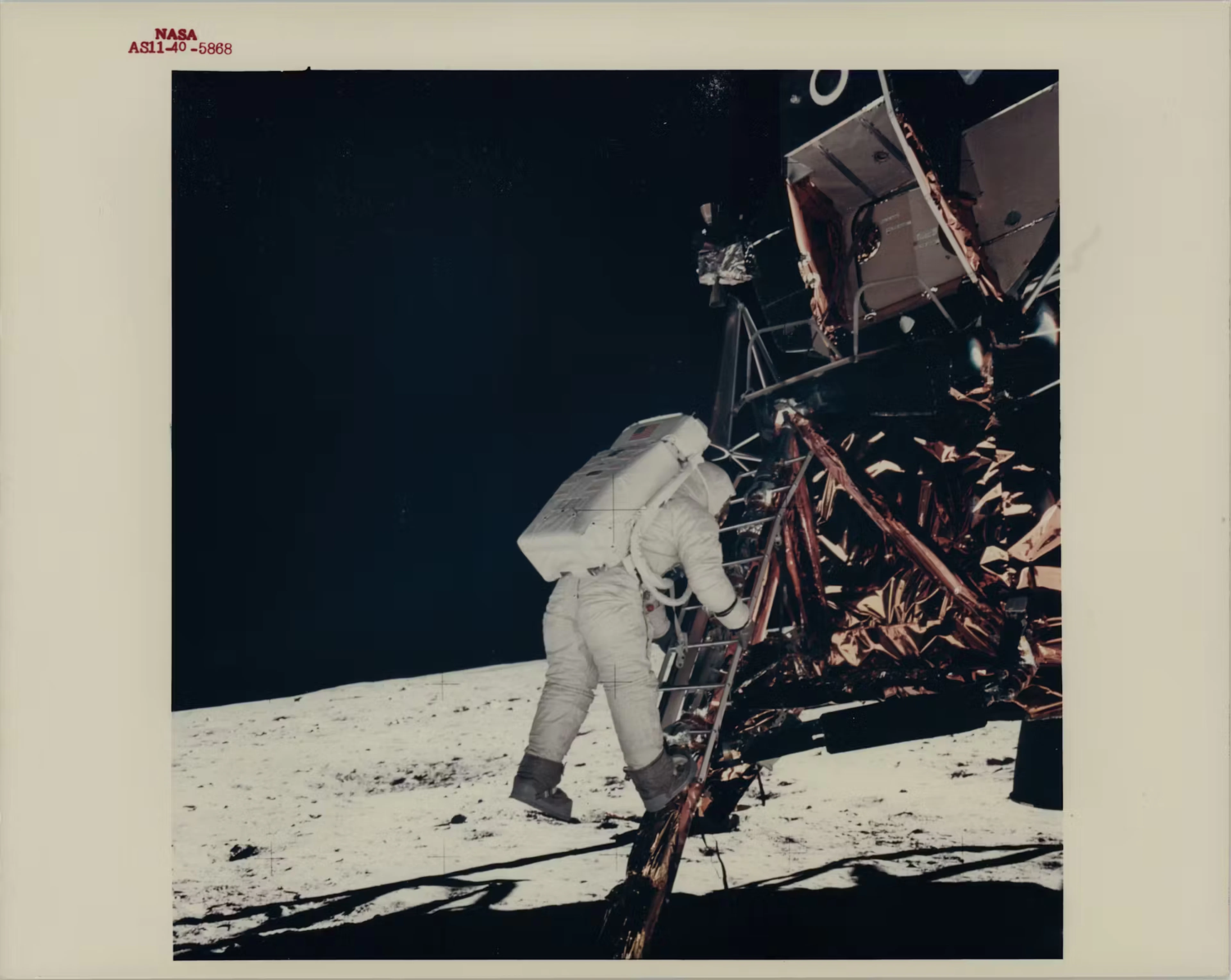 Apollo 11 Original 'Type 1' Photograph - Buzz Aldrin Descends to Lunar Surface