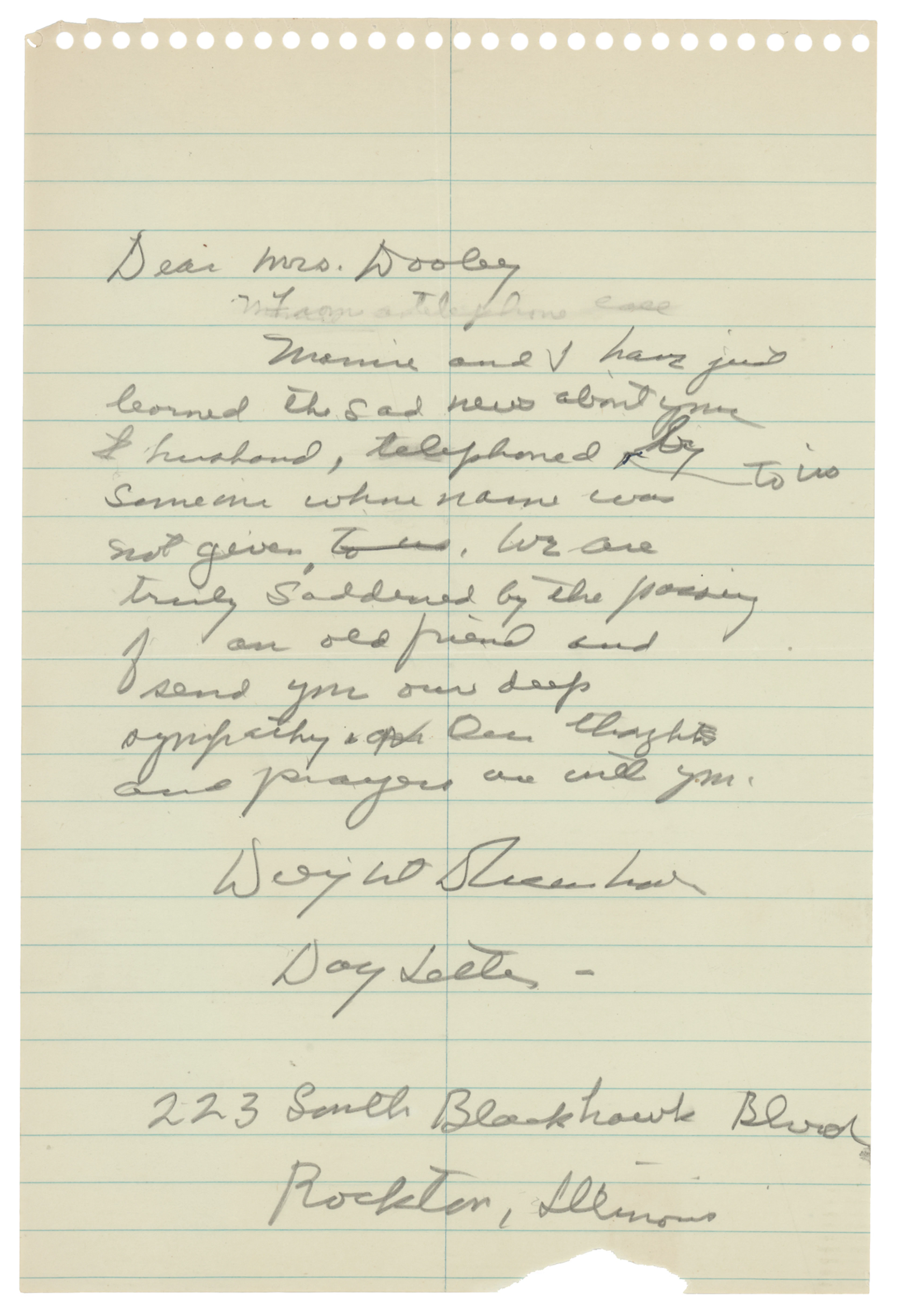 Dwight D. Eisenhower Autograph Draft Letter Signed