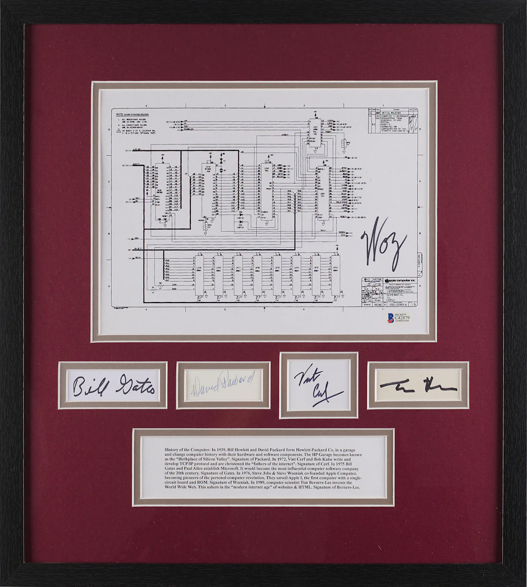 Computer Pioneers (5) Signature Display - Steve Wozniak, David Packard
