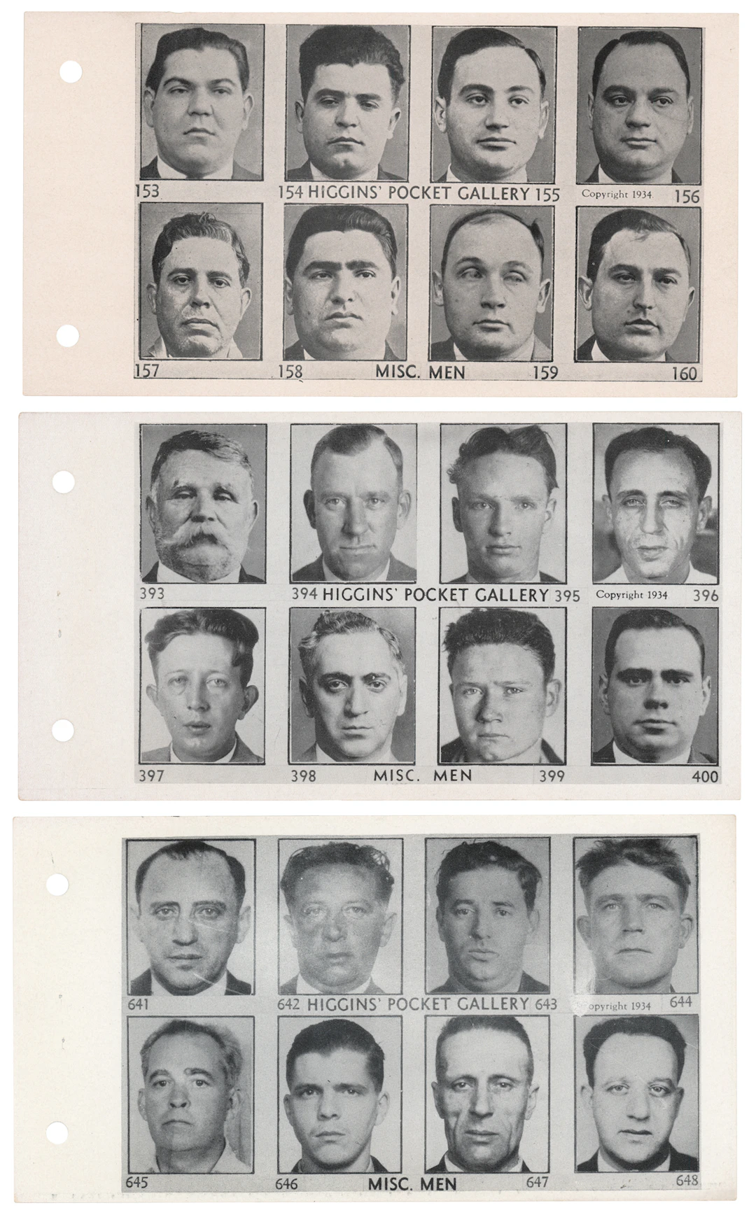 American Gangsters and Criminals: 1934 Higgins’ Pocket Gallery Mugshot