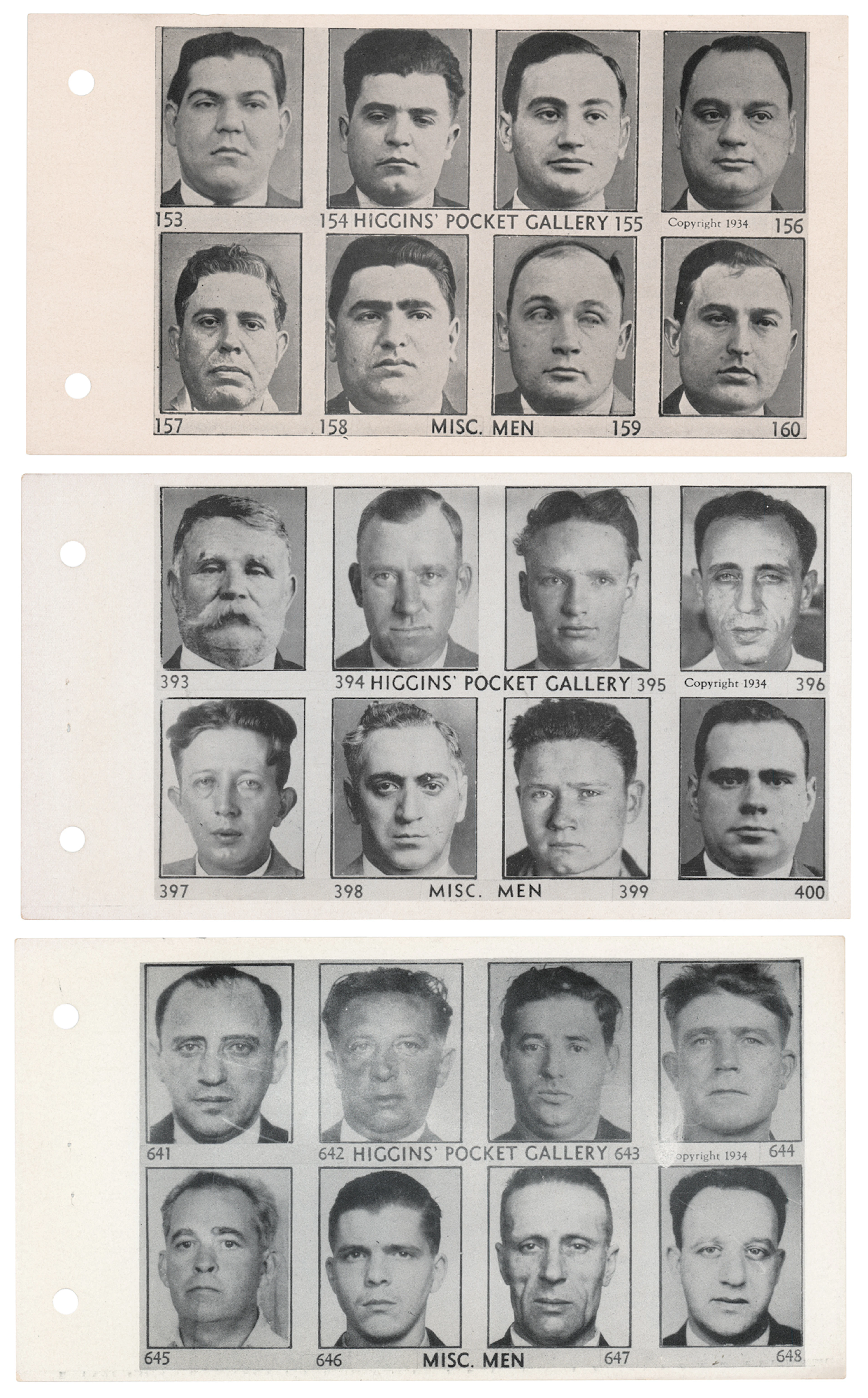 American Gangsters and Criminals: 1934 Higgins’ Pocket Gallery Mugshot