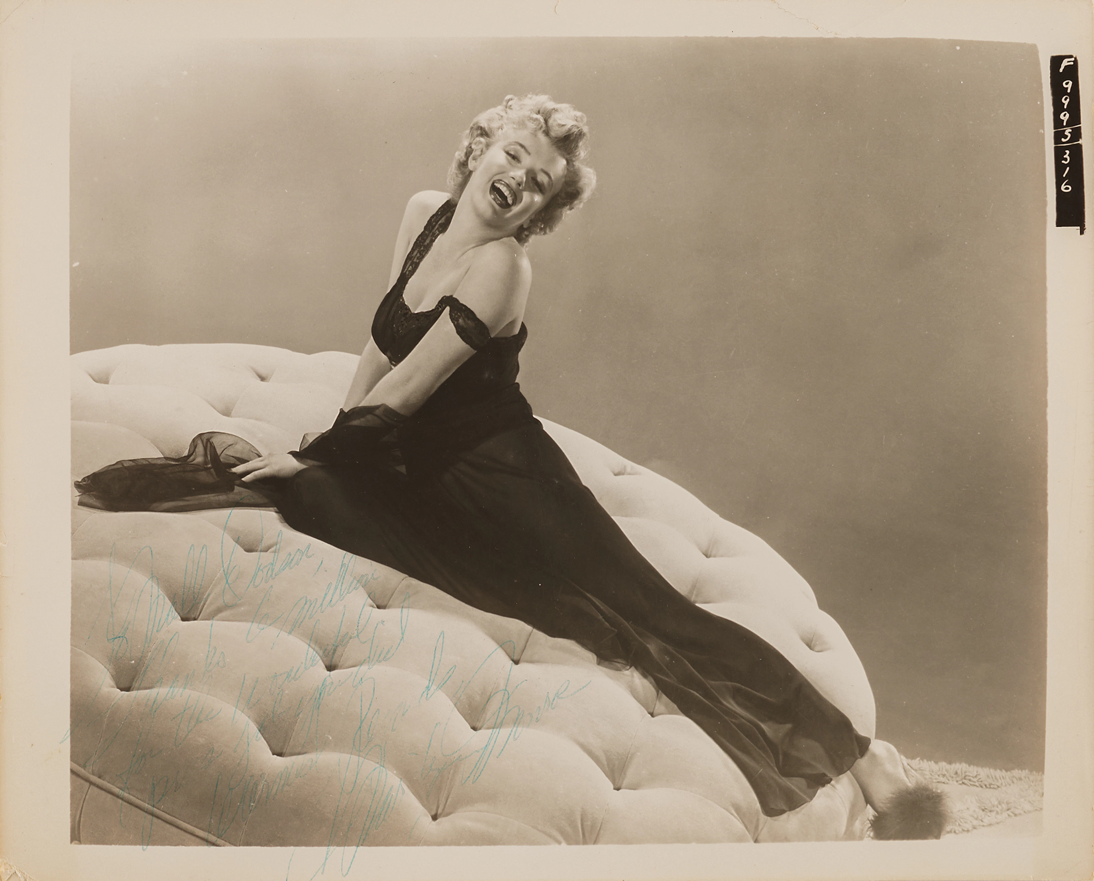Marilyn Monroe Signed Photograph: "Thanks a million for the wonderful