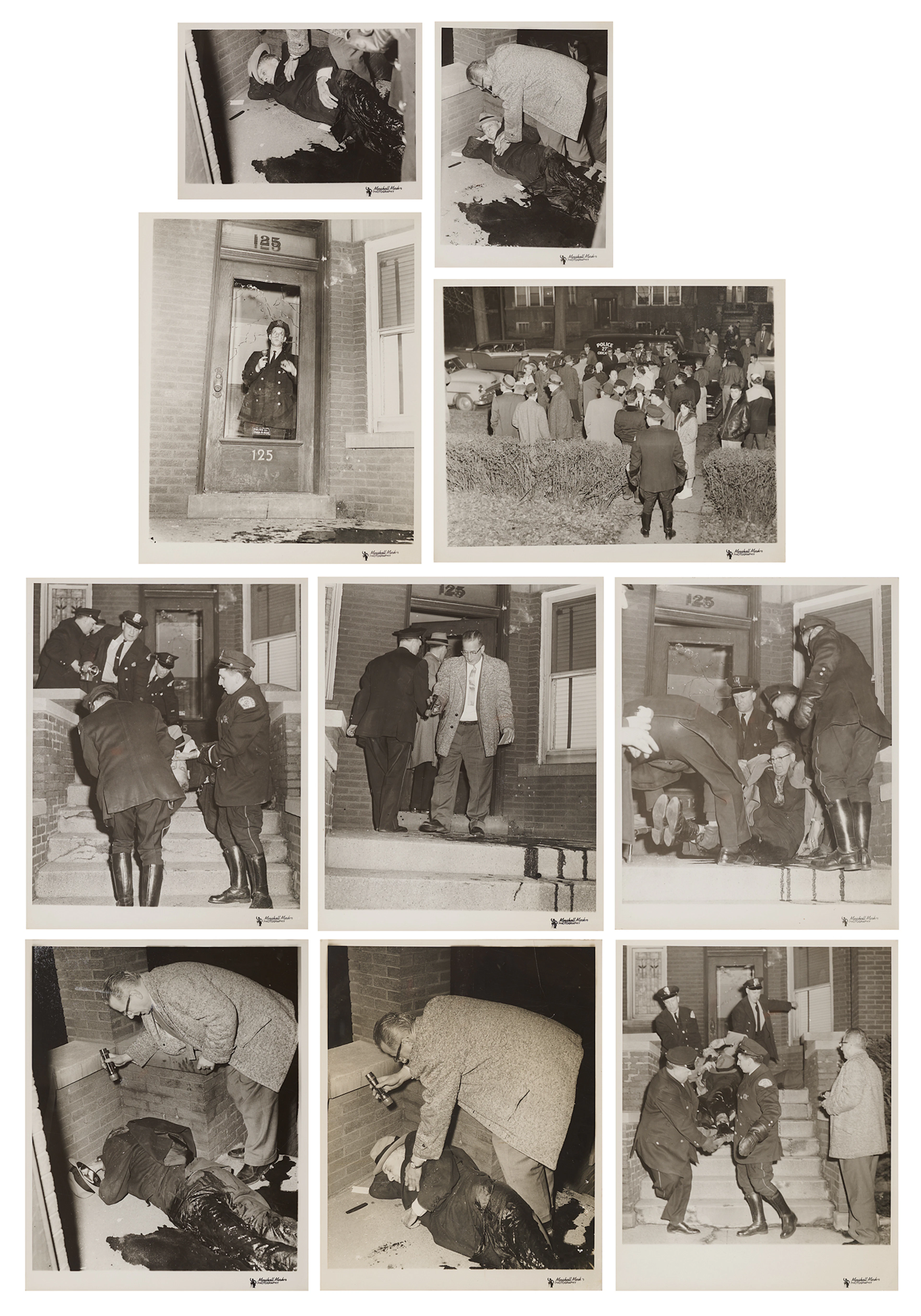 Roger Touhy Collection of (10) Original Crime Scene Photographs from