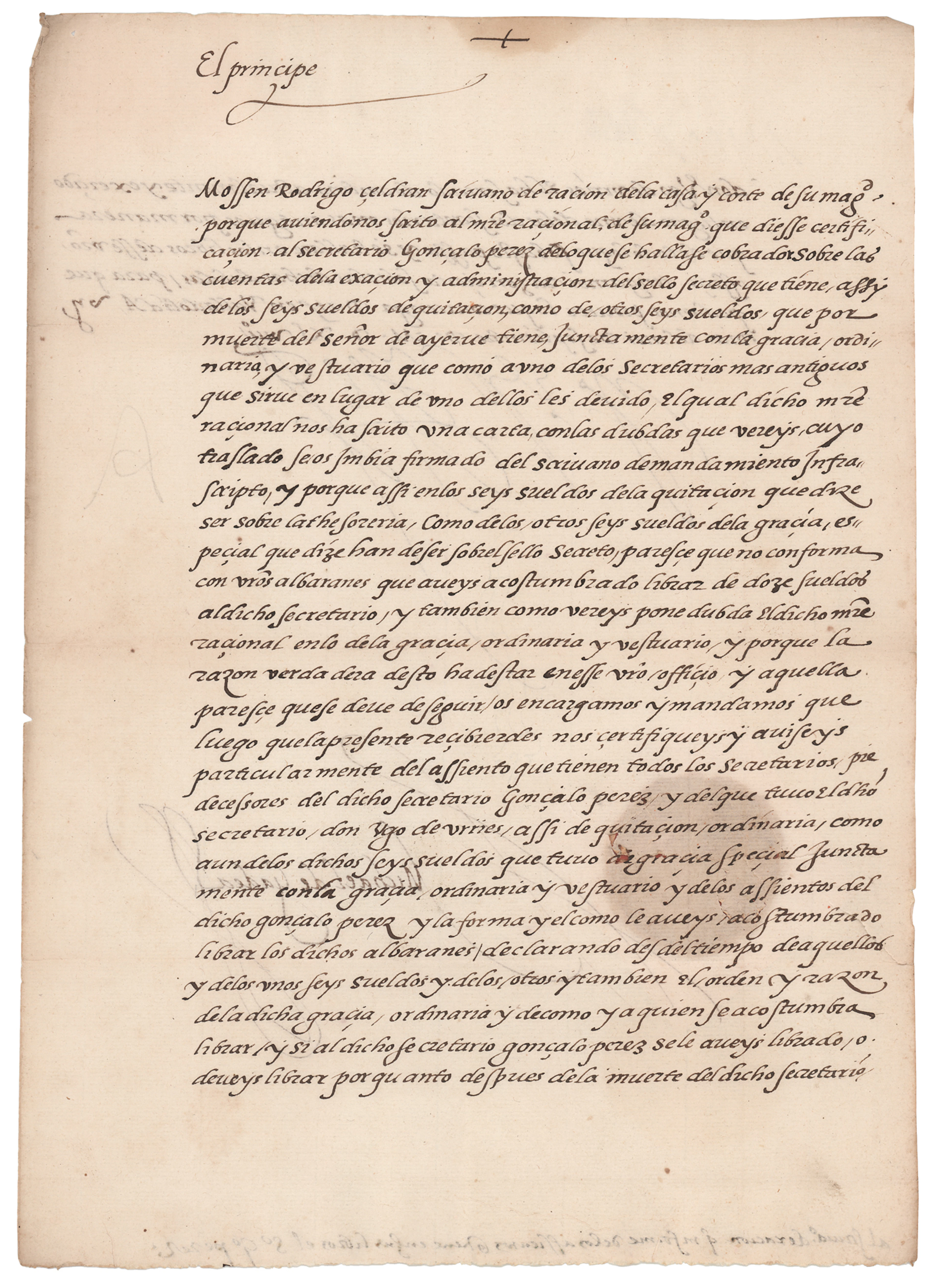 King Philip II Document Signed (1558)