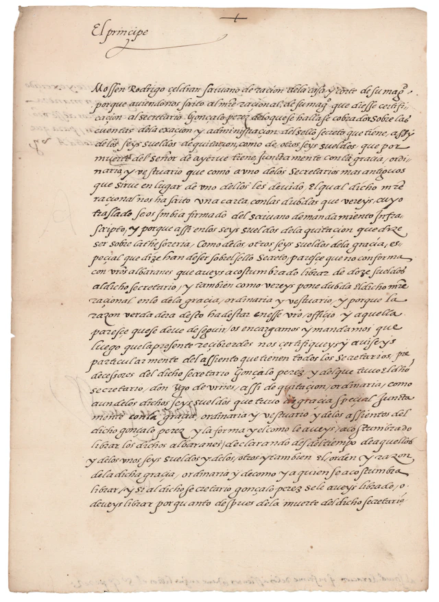 King Philip II Document Signed (1558)