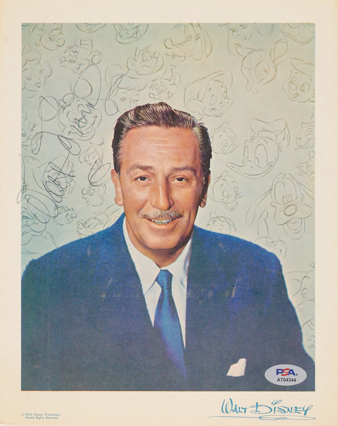 Walt Disney Signed Disneyland Portrait Print