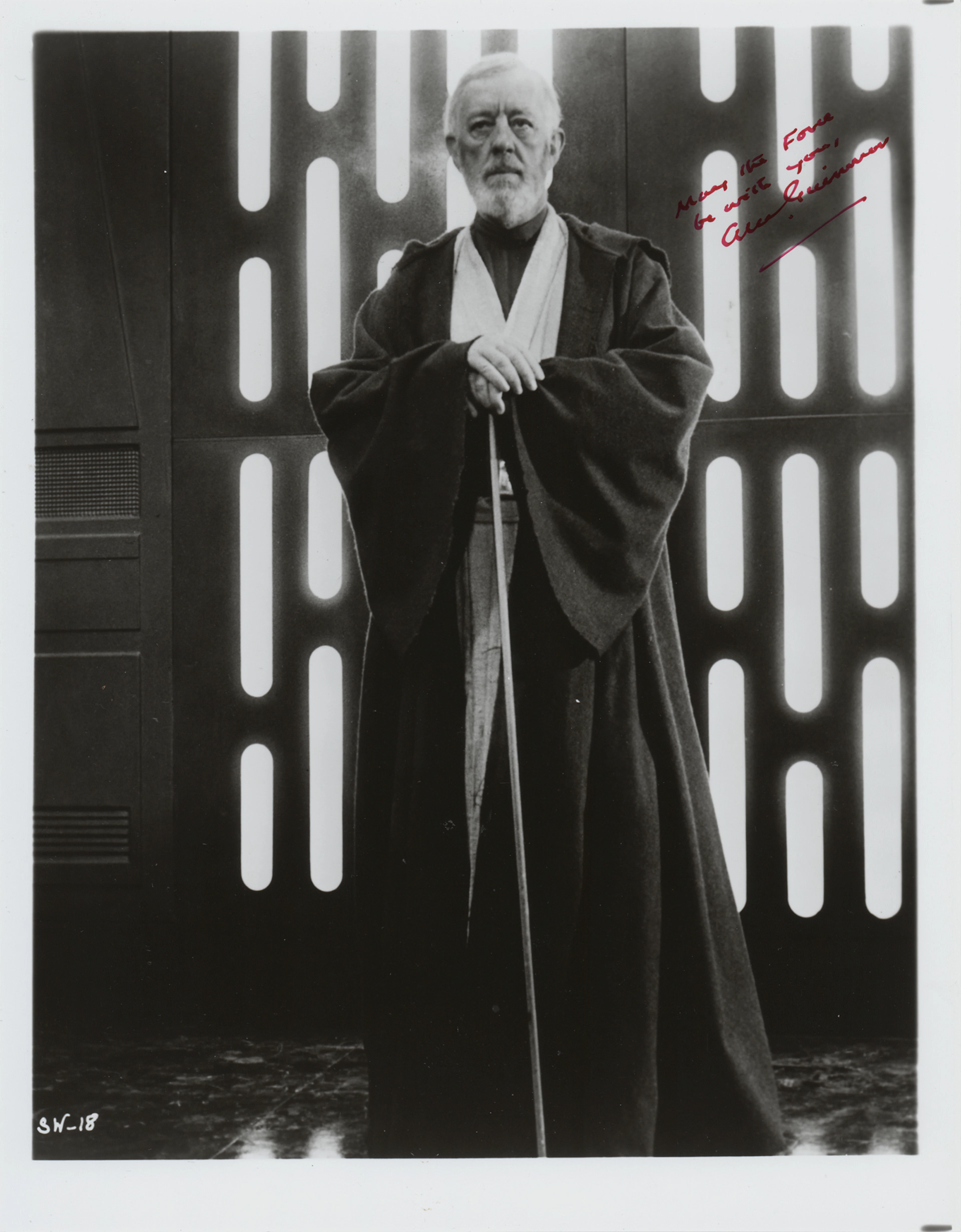Star Wars: Alec Guinness Signed Photograph: "May the Force be with you"