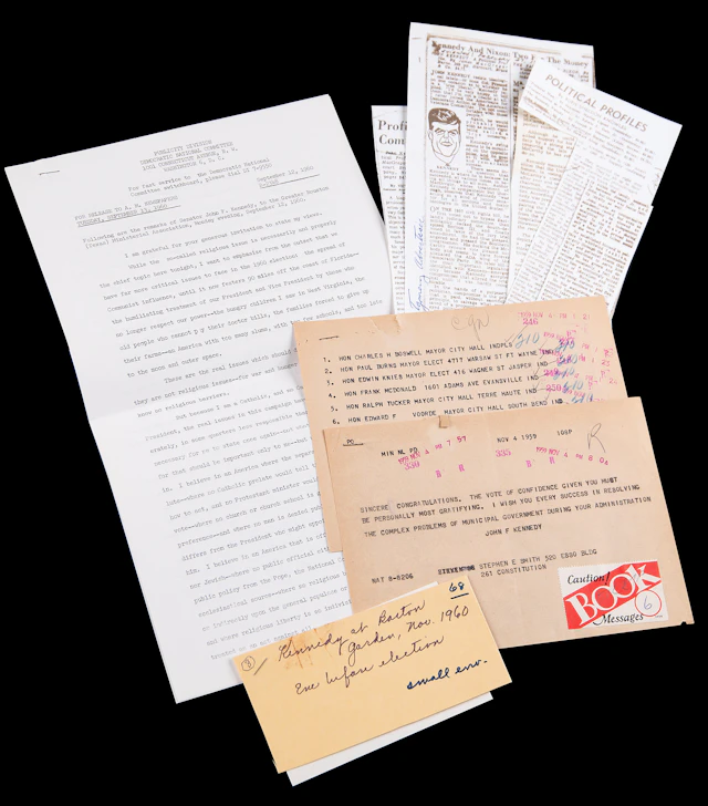 John F. Kennedy: Ephemera from JFK's Senate Files, with Press Release