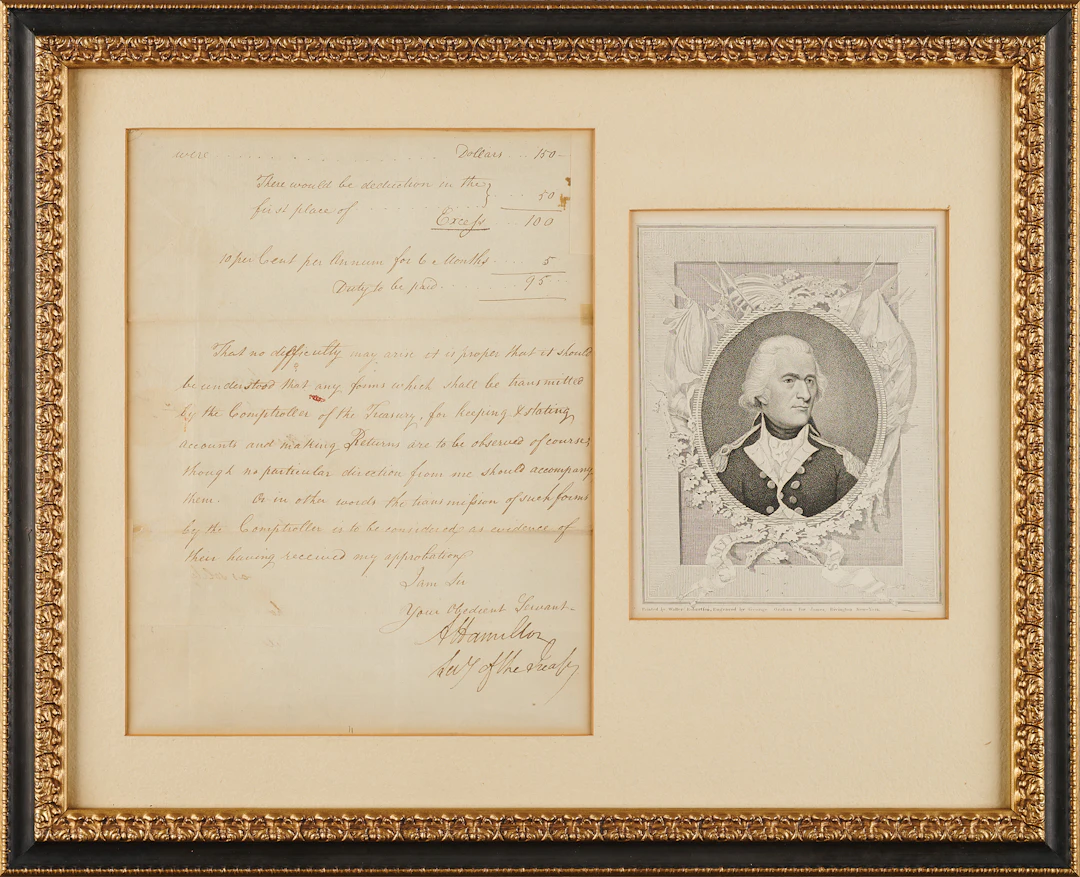 Alexander Hamilton Letter Signed as Secretary of the Treasury, Clarifying