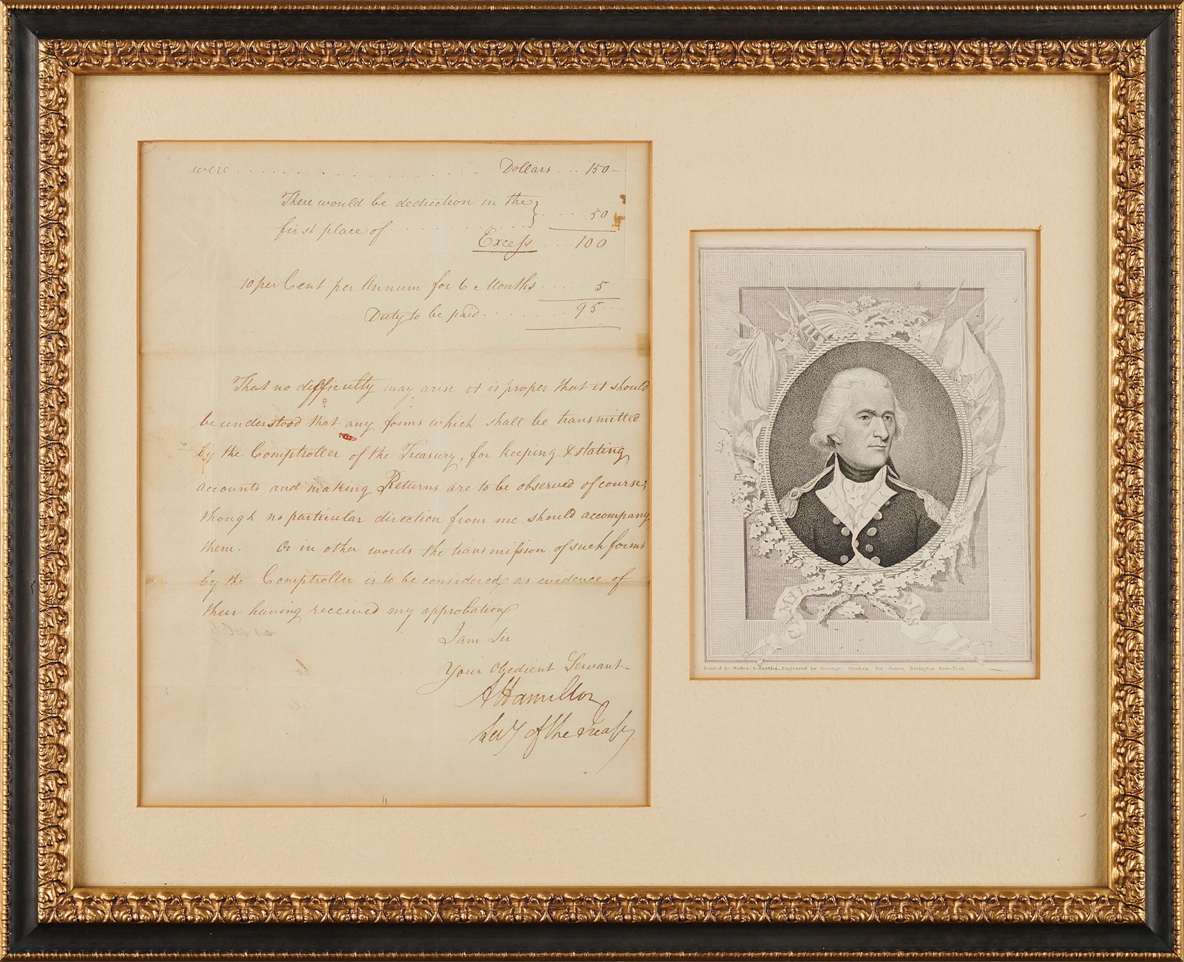 Alexander Hamilton Letter Signed as Secretary of the Treasury, Clarifying
