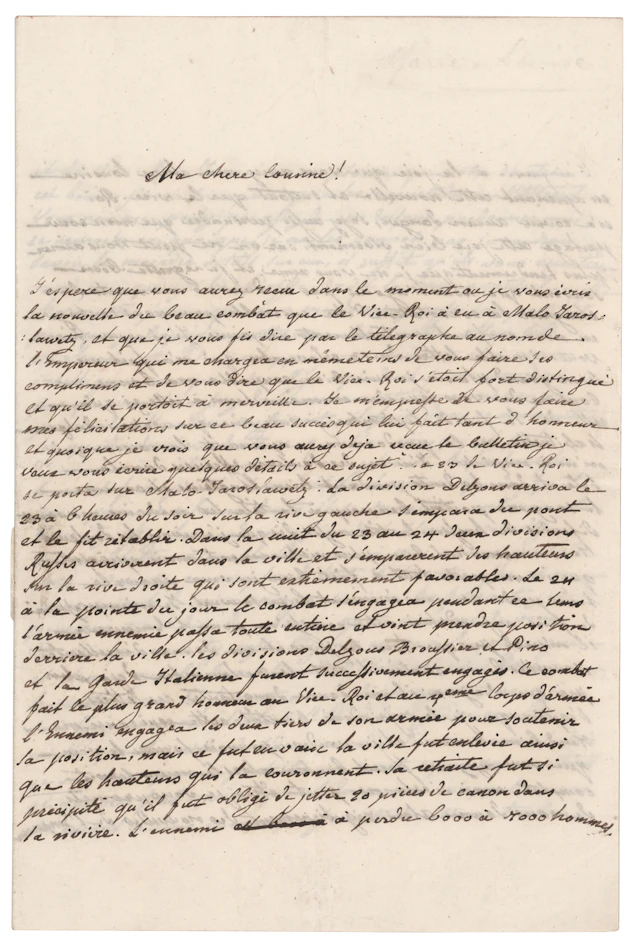 Marie Louise of Parma Autograph Letter Signed on Napoleon and the