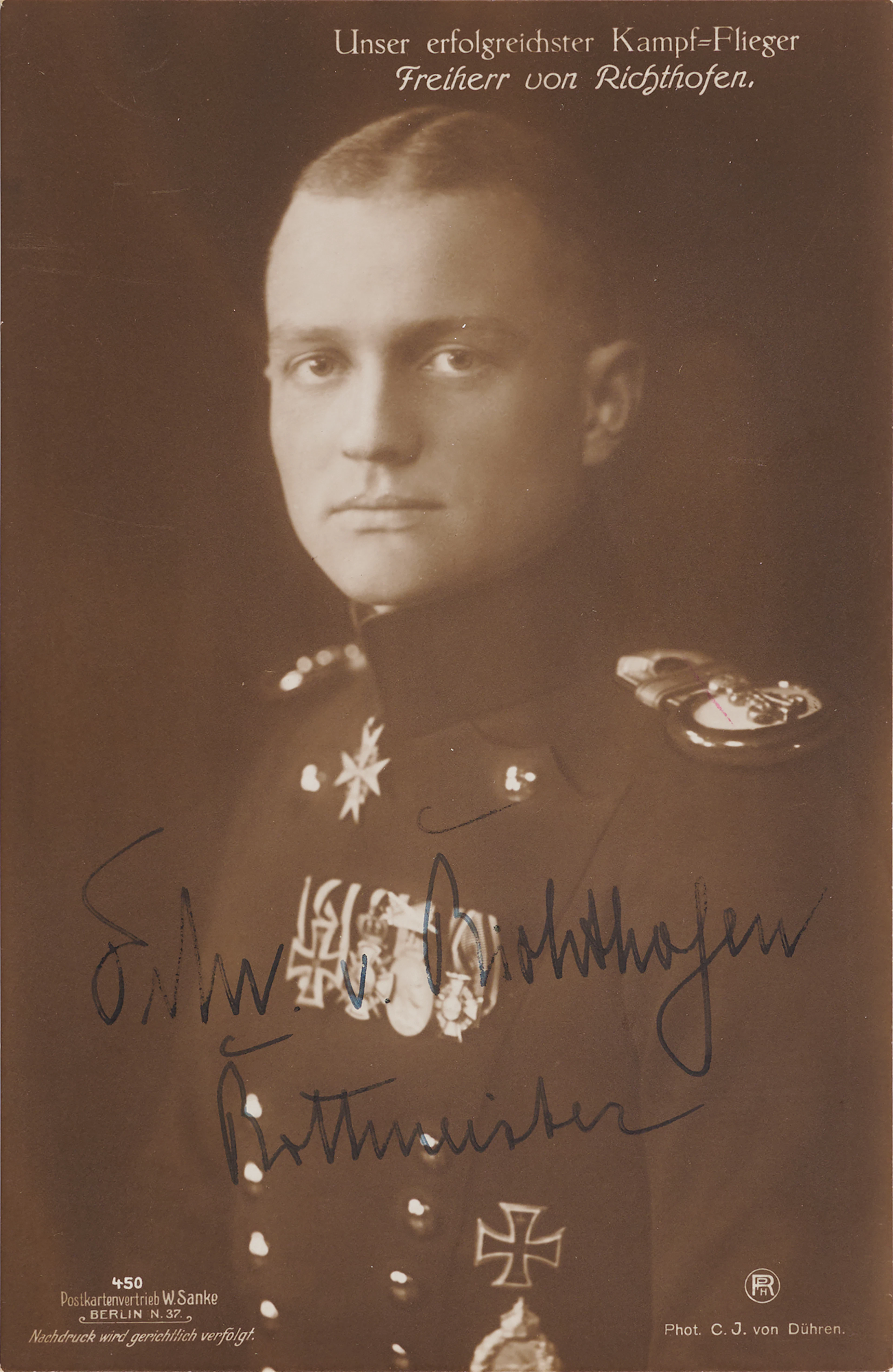 Manfred von Richthofen (‘The Red Baron’) Signed Photograph
