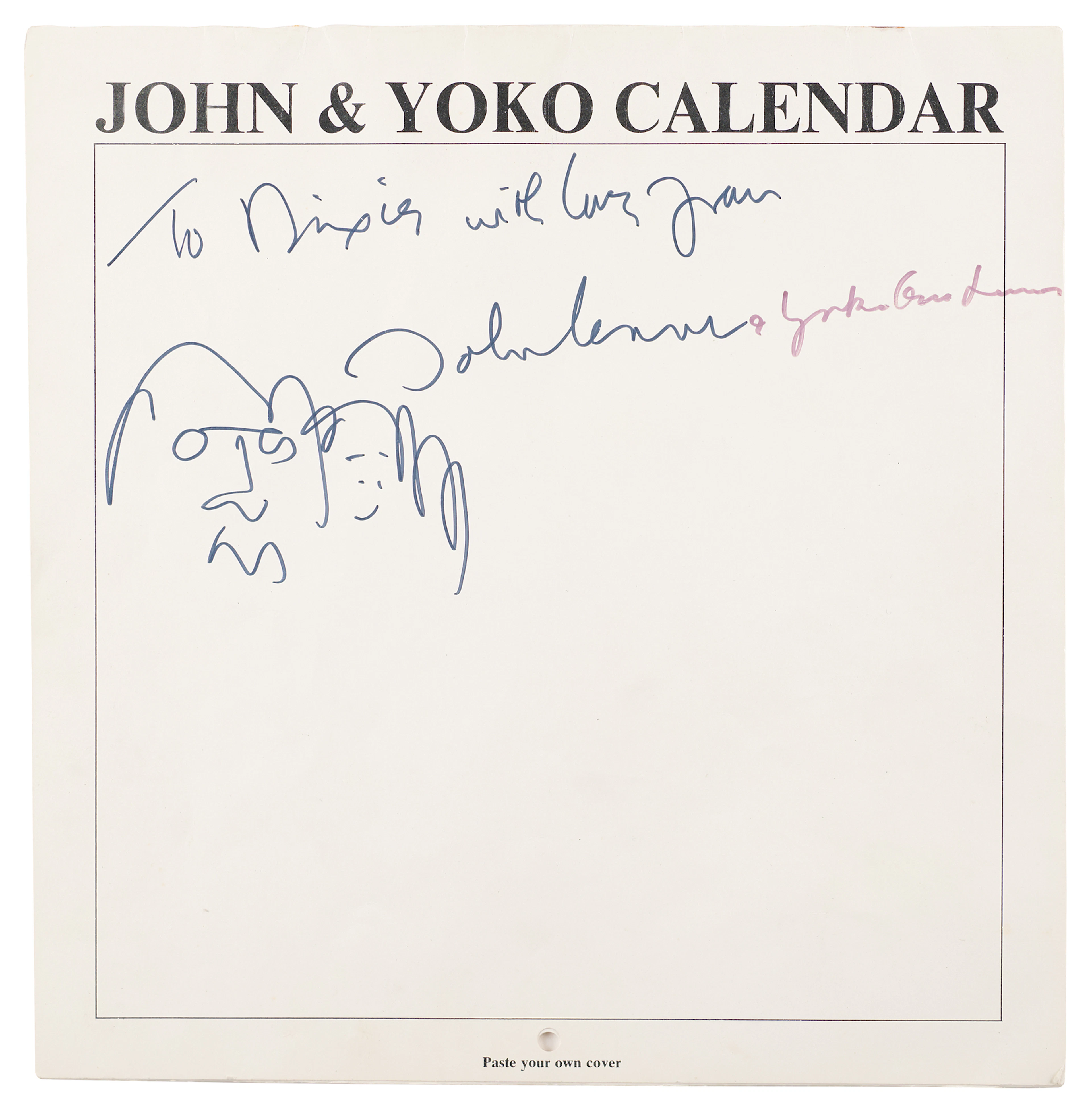 John Lennon and Yoko Ono Signed 1970 'John & Yoko Calendar' with (2)