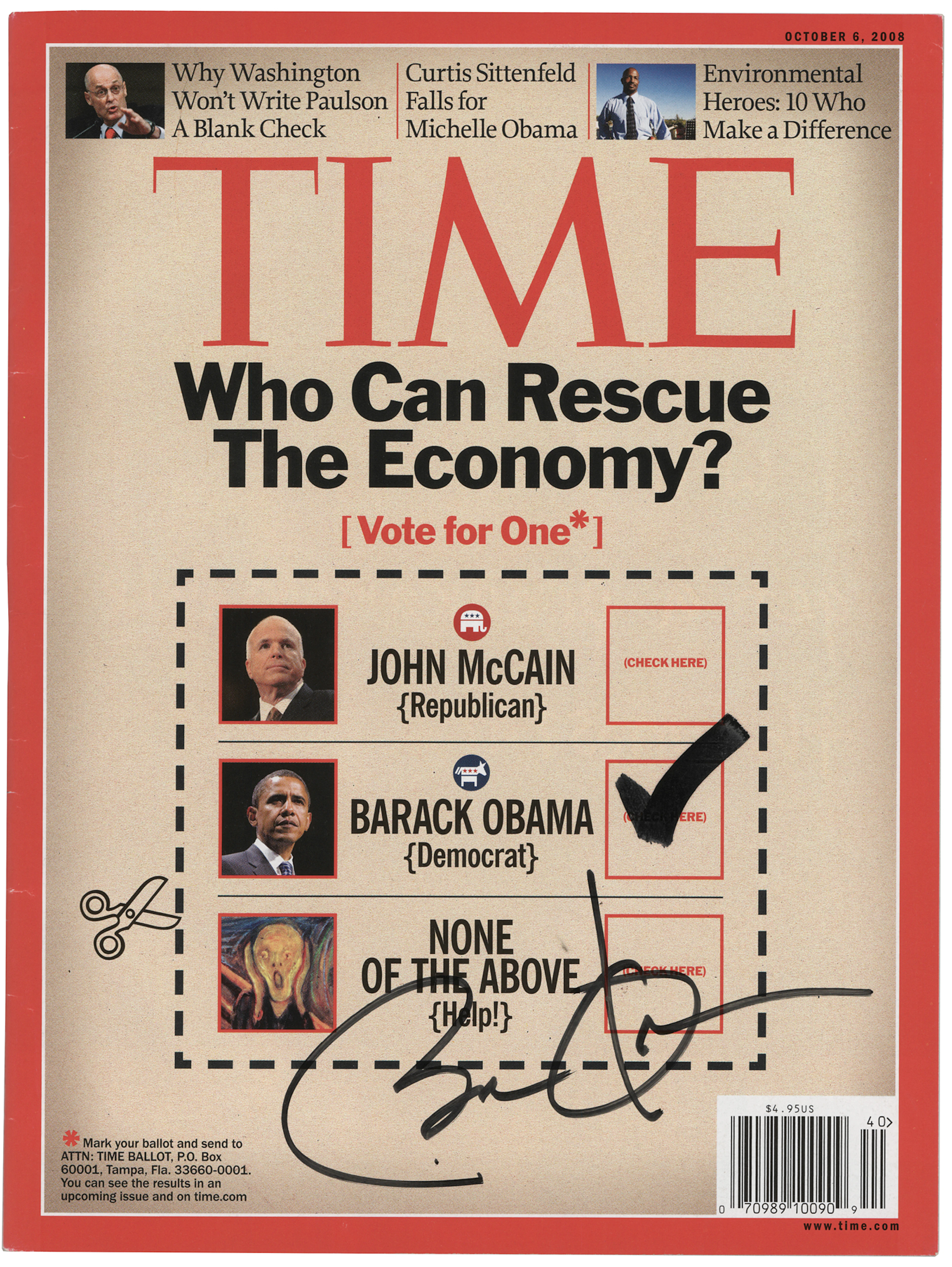 Barack Obama Signed Magazine - Time