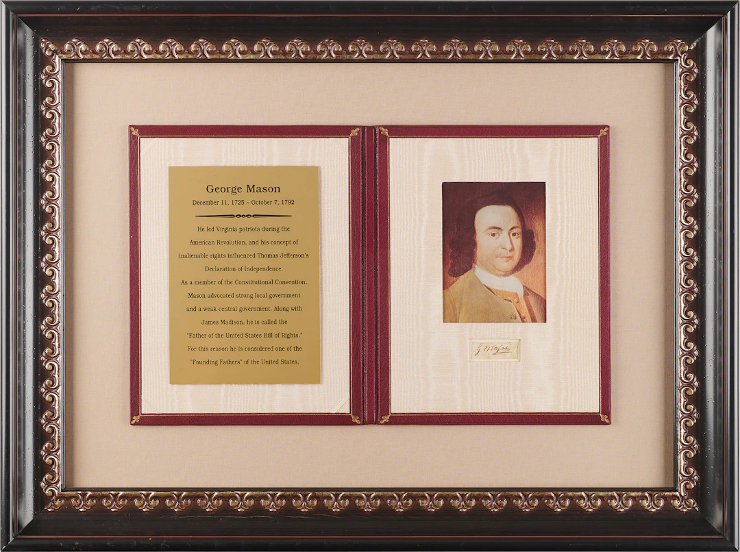 George Mason Signature - The Father of the Bill of Rights
